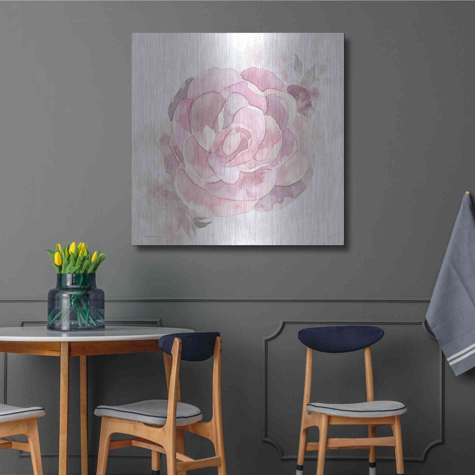 Luxe Metal Art 'Cottage Peony II' by Bluebird Barn, Metal Wall Art,36x36