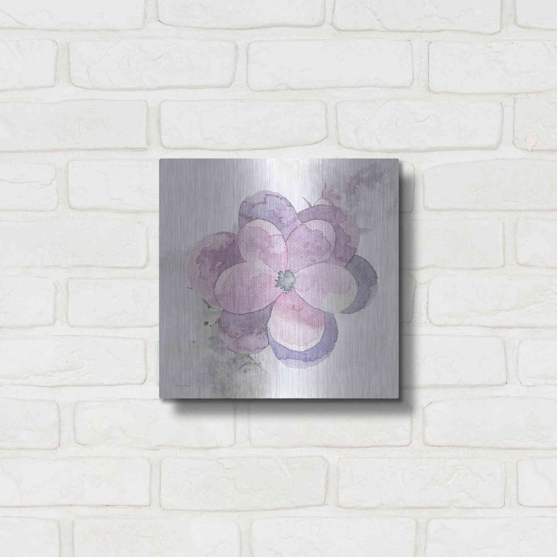 Luxe Metal Art 'Cottage Pansy' by Bluebird Barn, Metal Wall Art,12x12