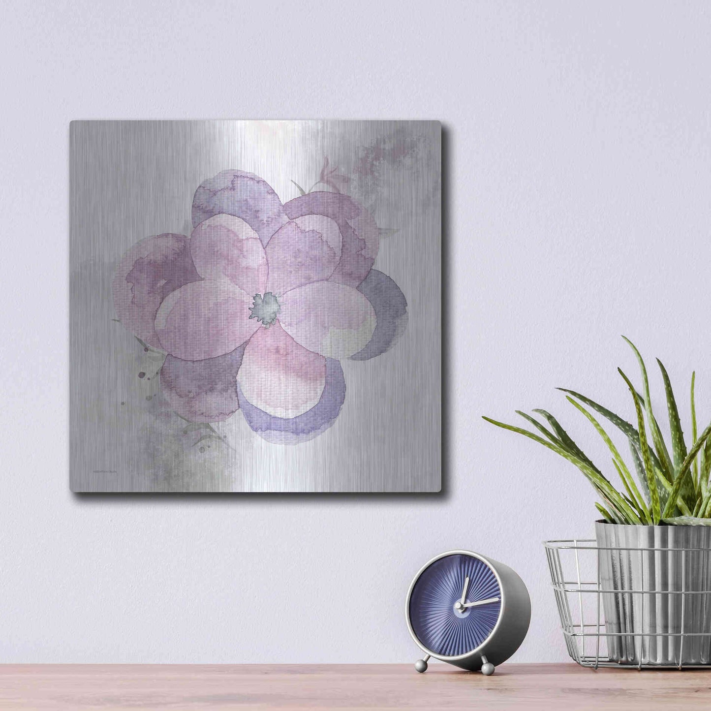 Luxe Metal Art 'Cottage Pansy' by Bluebird Barn, Metal Wall Art,12x12