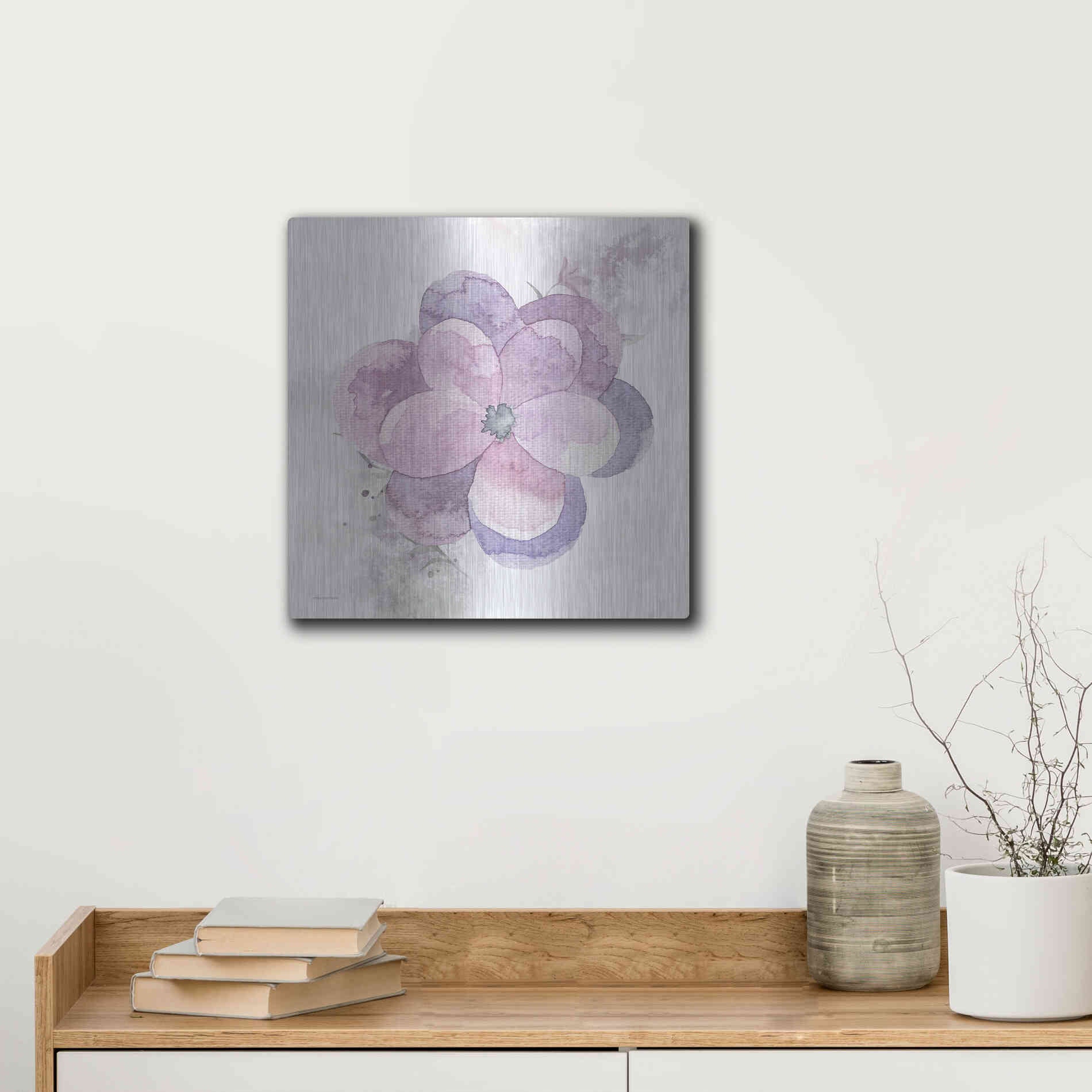 Luxe Metal Art 'Cottage Pansy' by Bluebird Barn, Metal Wall Art,12x12