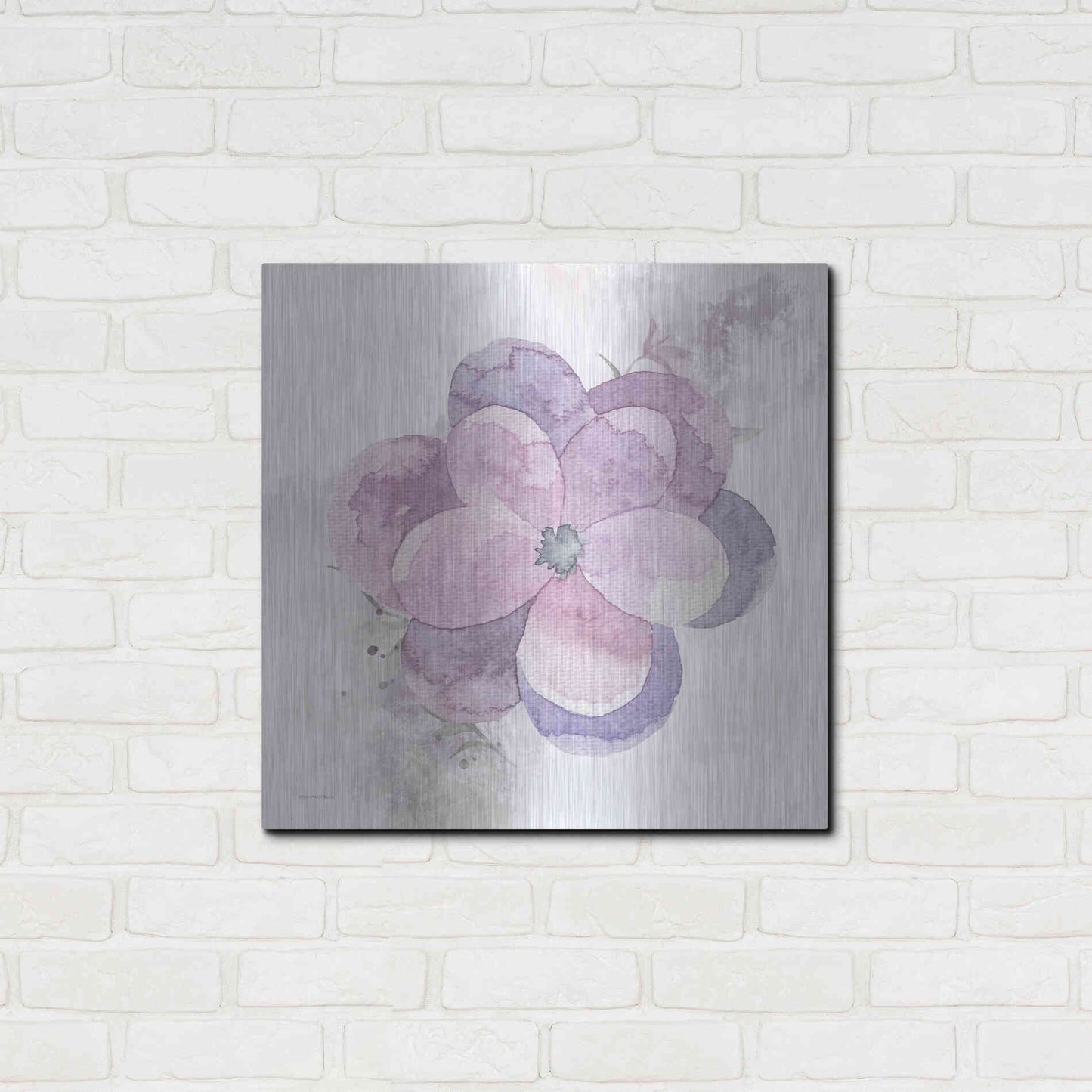 Luxe Metal Art 'Cottage Pansy' by Bluebird Barn, Metal Wall Art,24x24