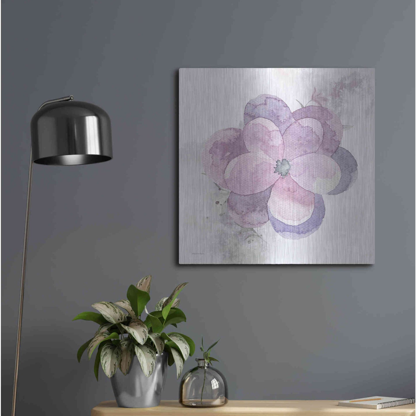 Luxe Metal Art 'Cottage Pansy' by Bluebird Barn, Metal Wall Art,24x24