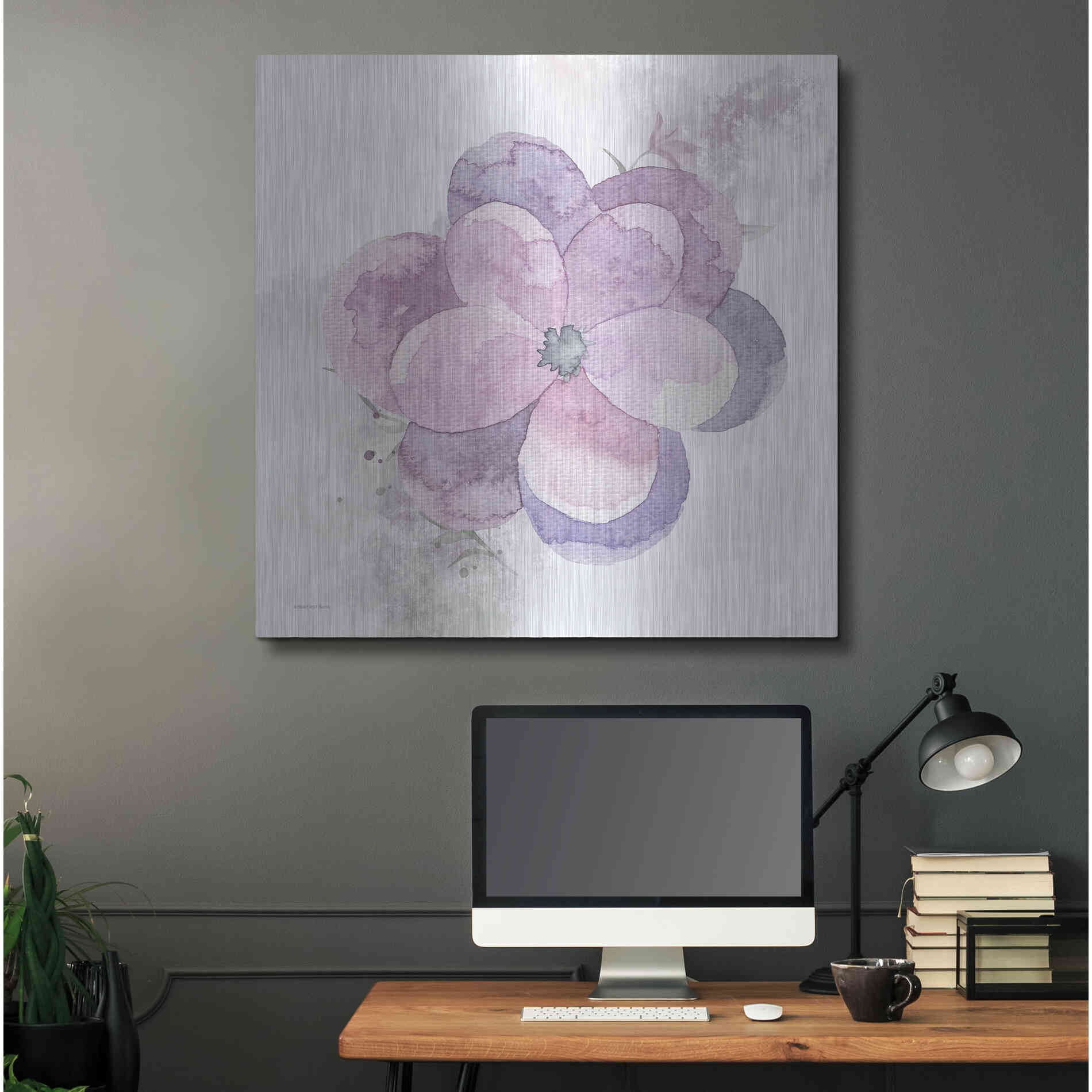 Luxe Metal Art 'Cottage Pansy' by Bluebird Barn, Metal Wall Art,36x36