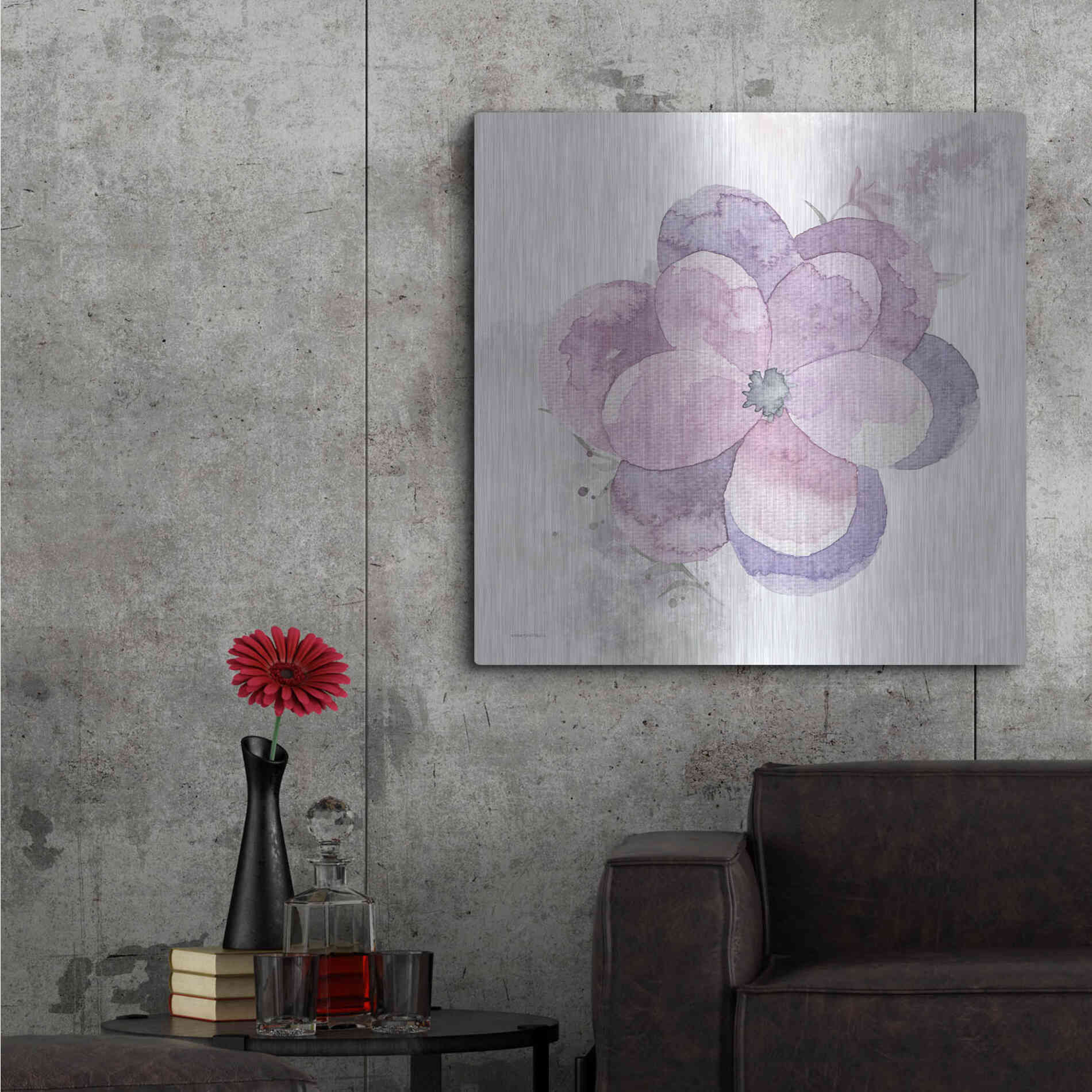 Luxe Metal Art 'Cottage Pansy' by Bluebird Barn, Metal Wall Art,36x36