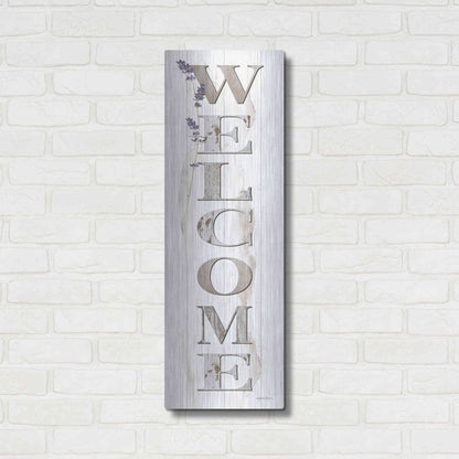 Luxe Metal Art 'Welcome' by Susie Boyer, Metal Wall Art,12x36