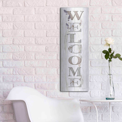 Luxe Metal Art 'Welcome' by Susie Boyer, Metal Wall Art,12x36