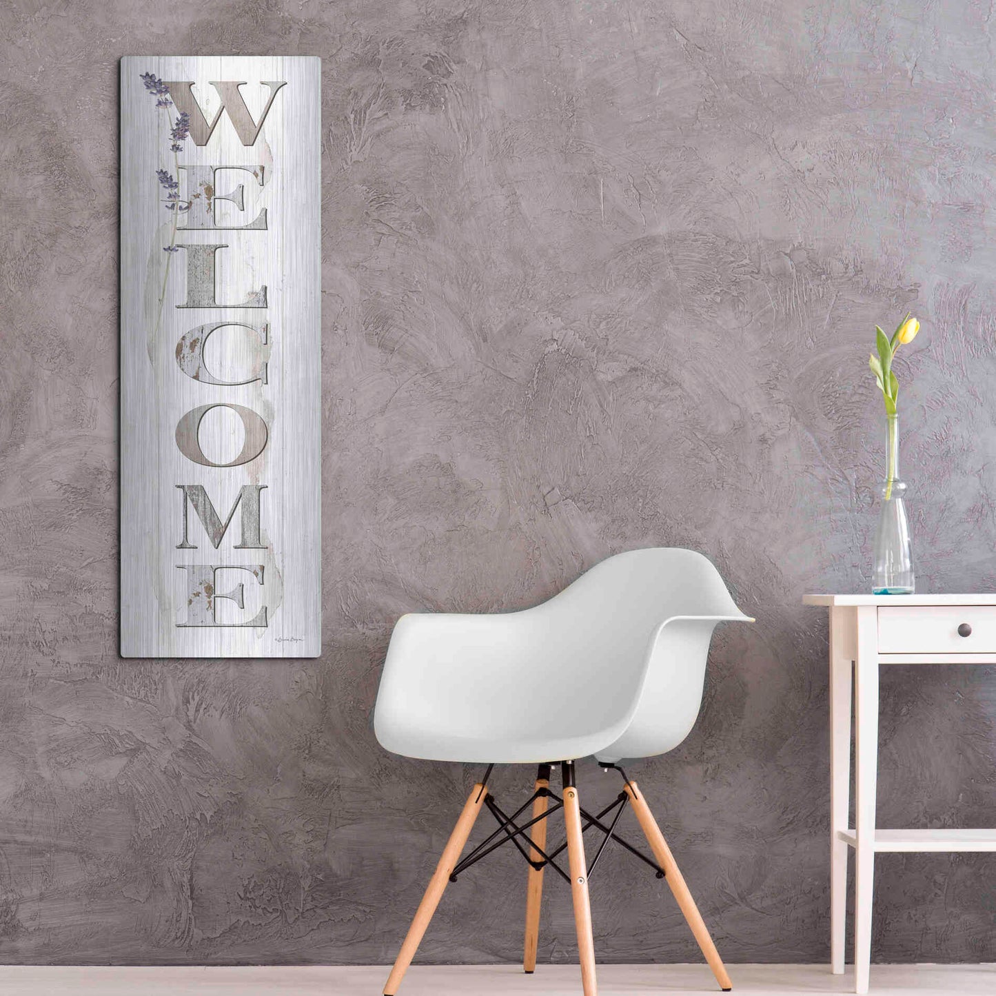 Luxe Metal Art 'Welcome' by Susie Boyer, Metal Wall Art,16x48