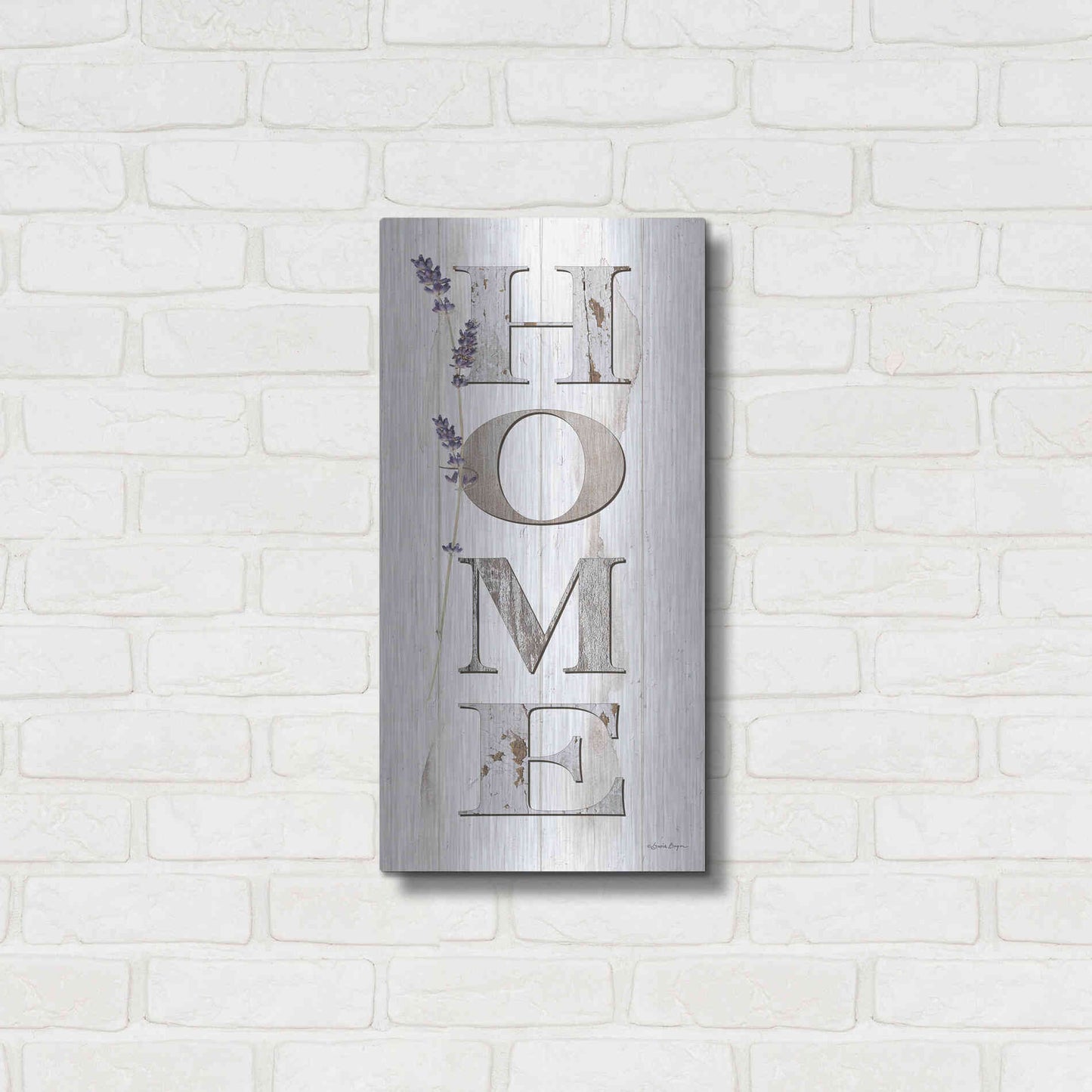 Luxe Metal Art 'HOME 2' by Susie Boyer, Metal Wall Art,12x24