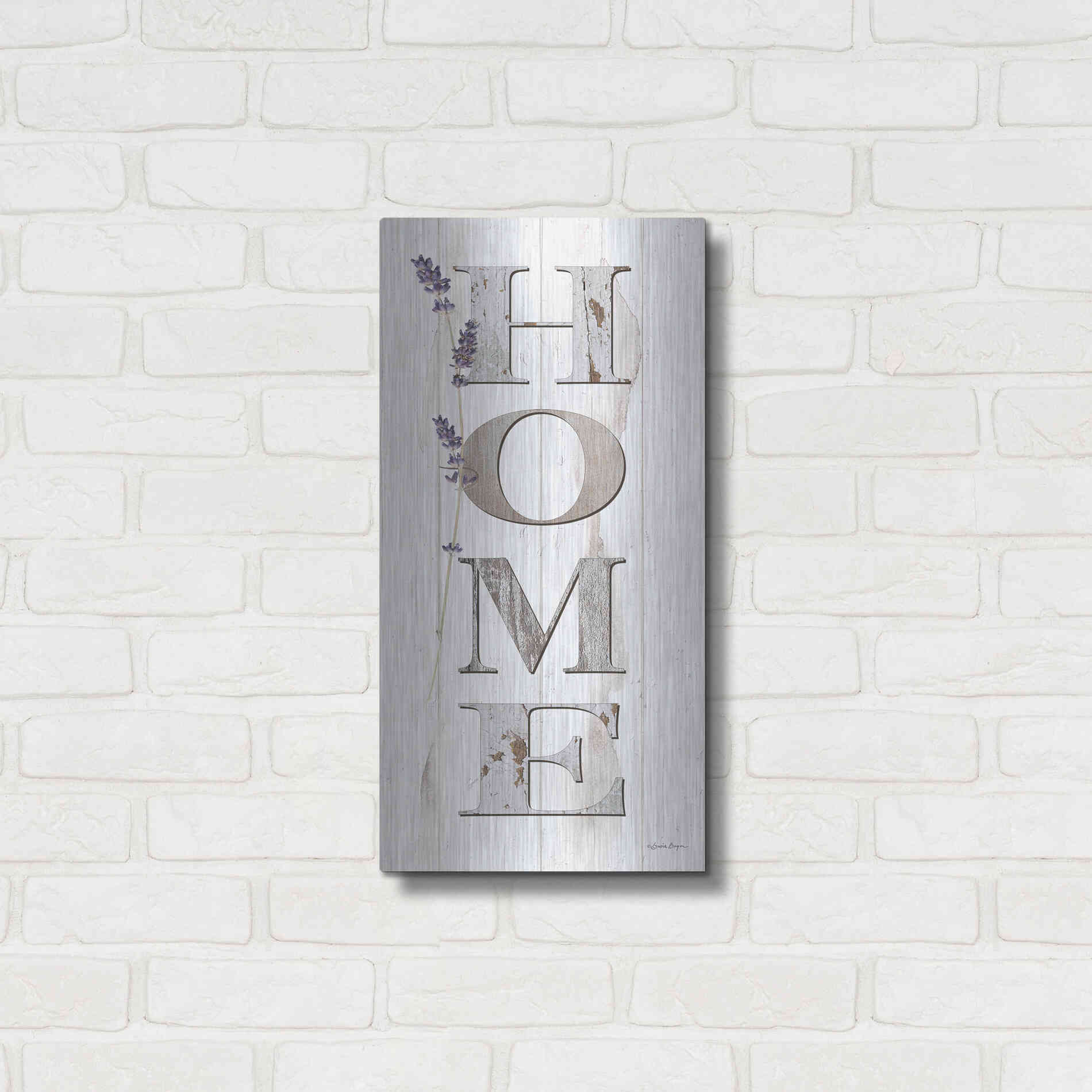 Luxe Metal Art 'HOME 2' by Susie Boyer, Metal Wall Art,12x24