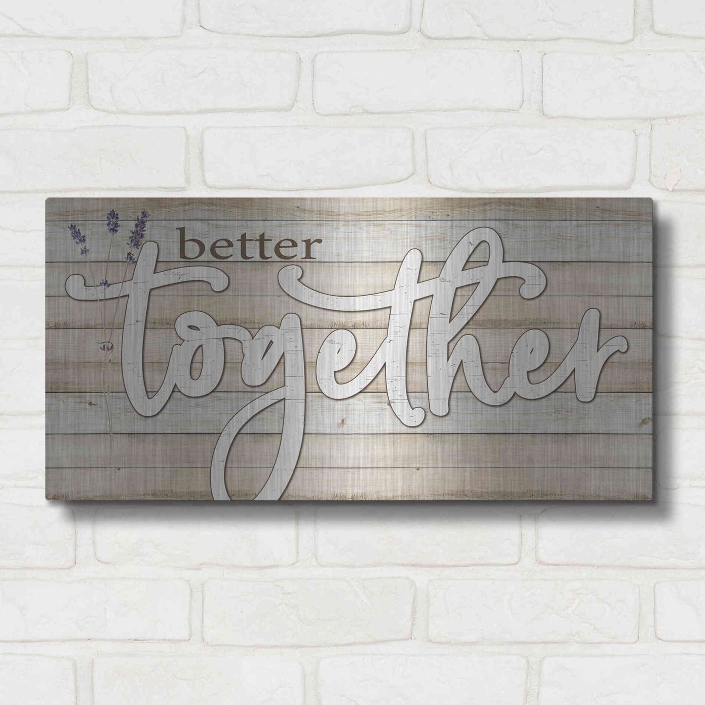 Luxe Metal Art 'Better Together' by Susie Boyer, Metal Wall Art,24x12