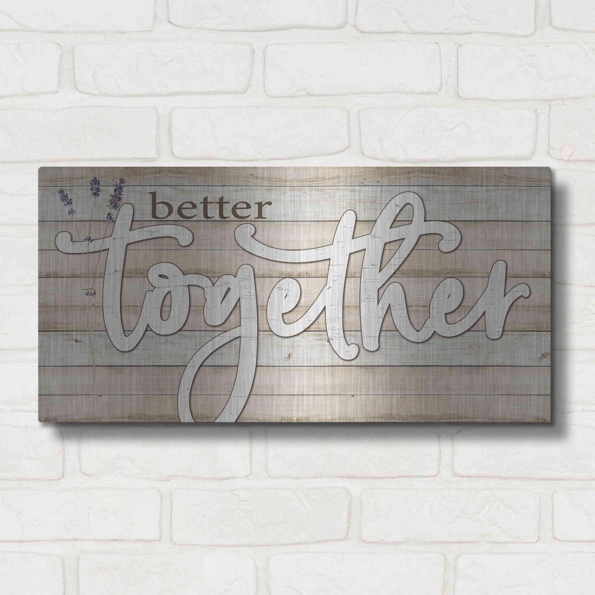 Luxe Metal Art 'Better Together' by Susie Boyer, Metal Wall Art,24x12