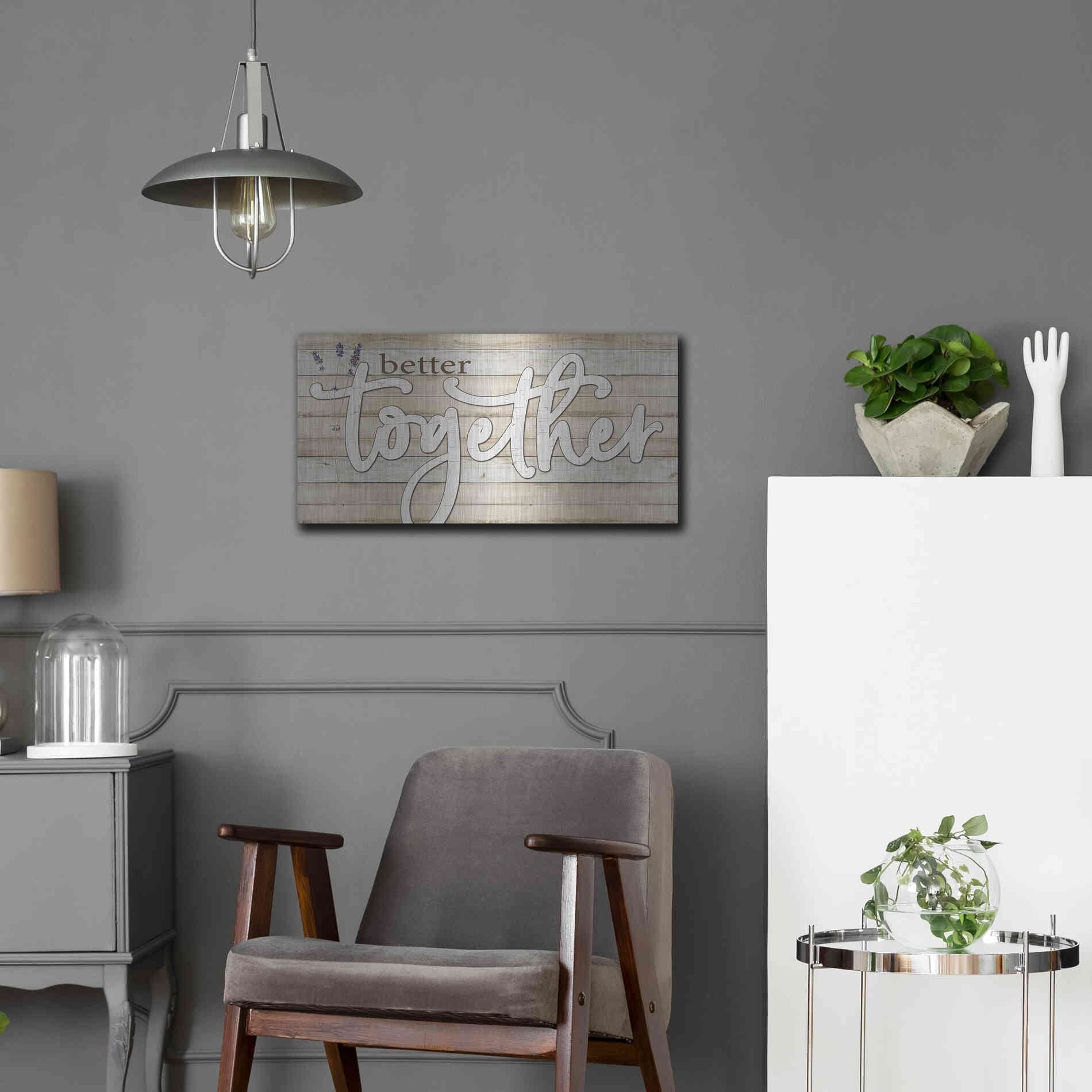 Luxe Metal Art 'Better Together' by Susie Boyer, Metal Wall Art,24x12