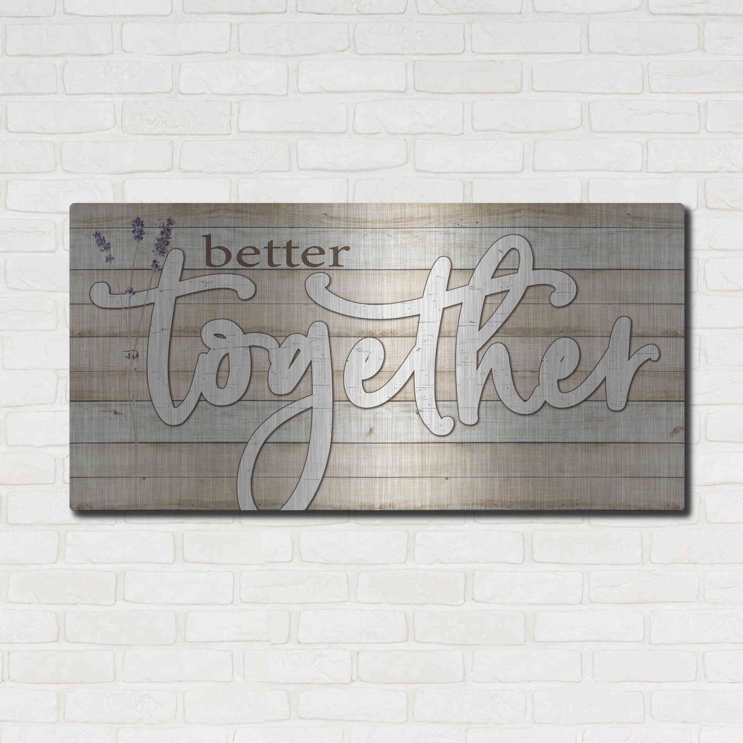 Luxe Metal Art 'Better Together' by Susie Boyer, Metal Wall Art,48x24