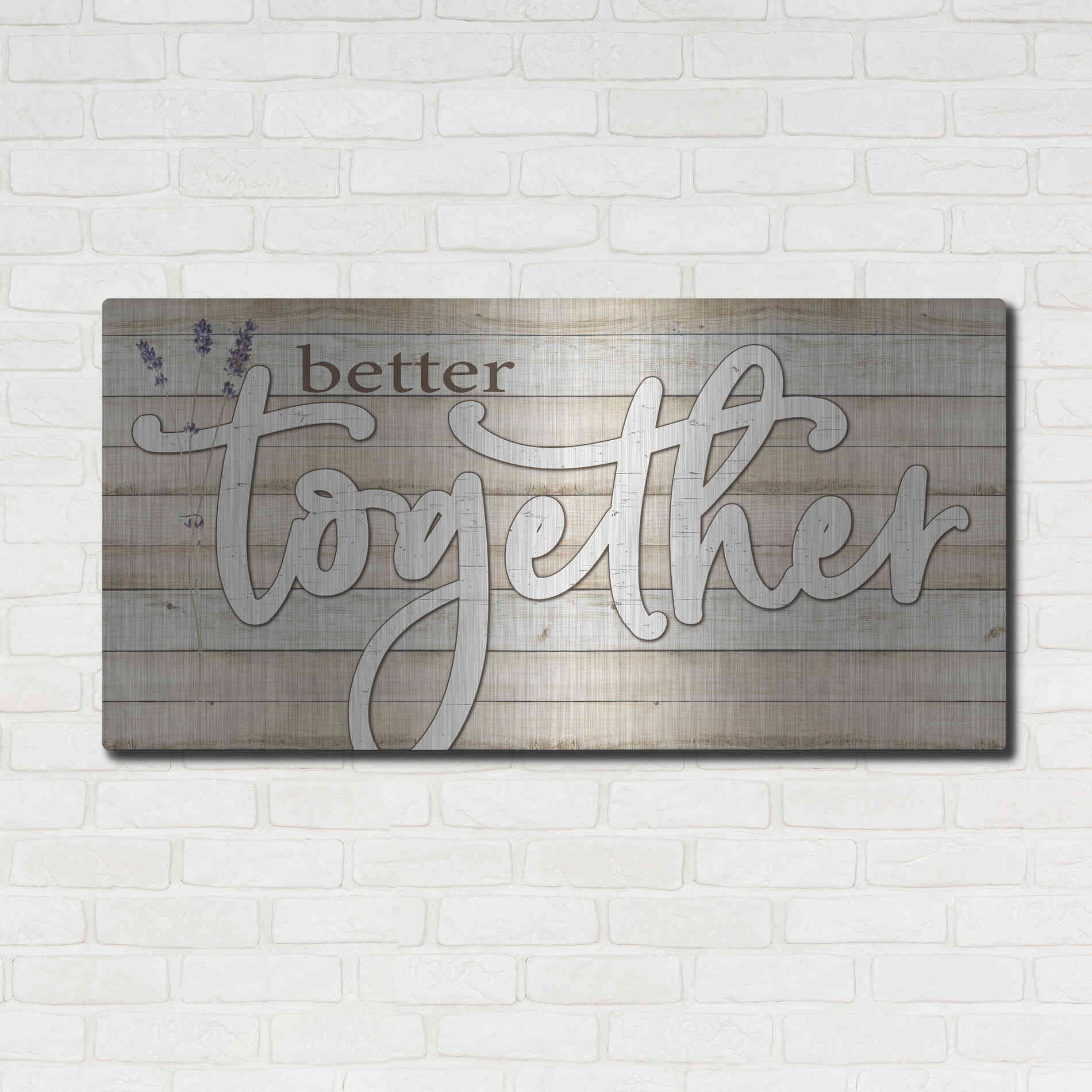 Luxe Metal Art 'Better Together' by Susie Boyer, Metal Wall Art,48x24