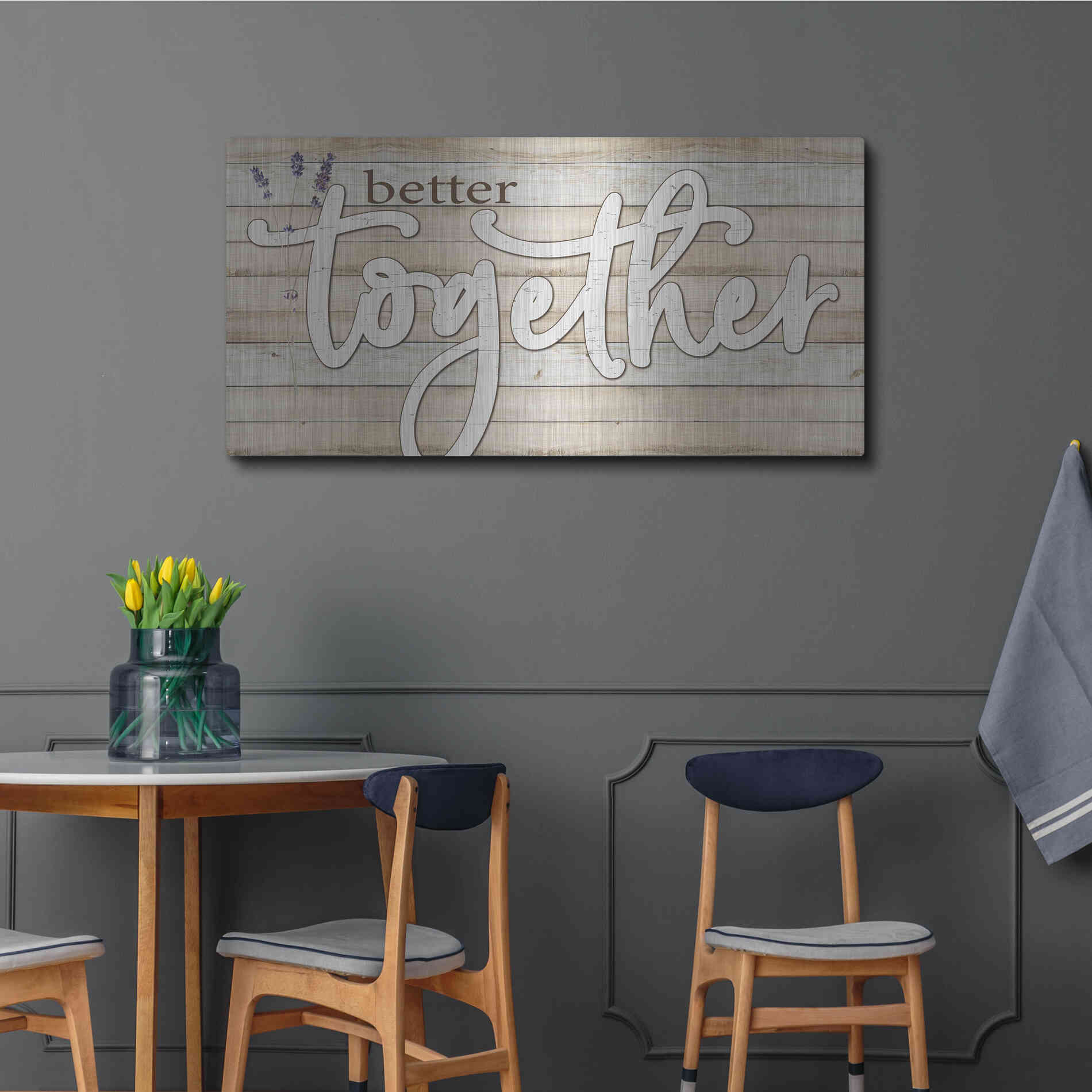 Luxe Metal Art 'Better Together' by Susie Boyer, Metal Wall Art,48x24