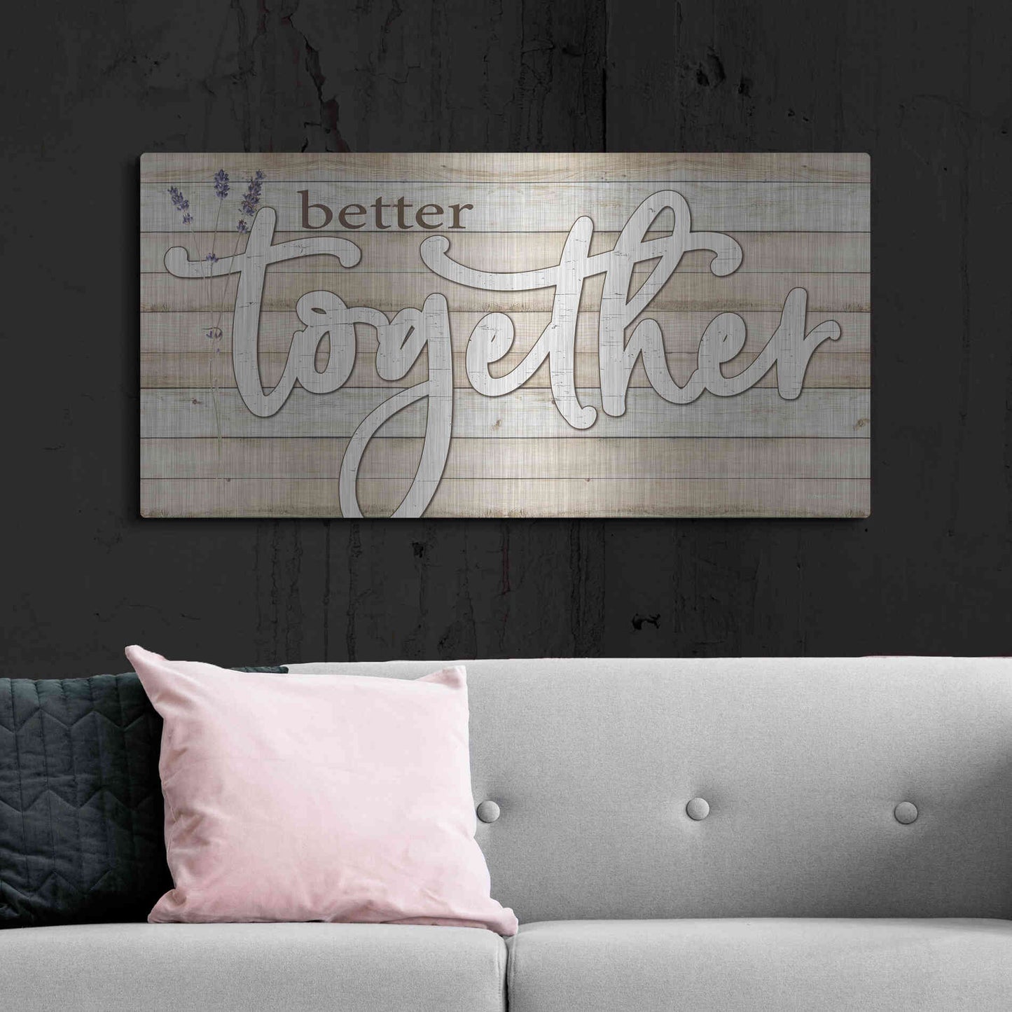 Luxe Metal Art 'Better Together' by Susie Boyer, Metal Wall Art,48x24