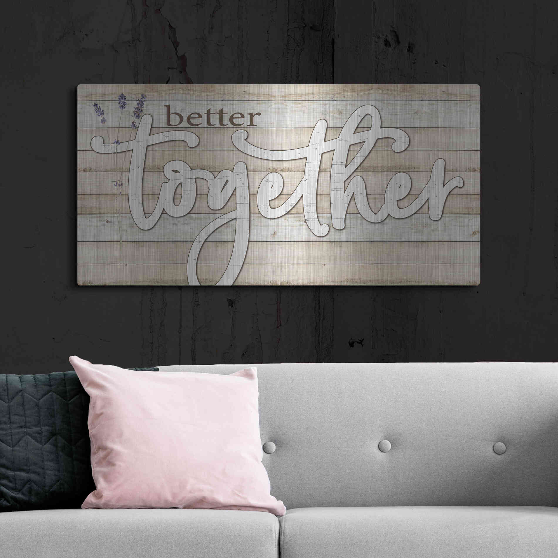 Luxe Metal Art 'Better Together' by Susie Boyer, Metal Wall Art,48x24