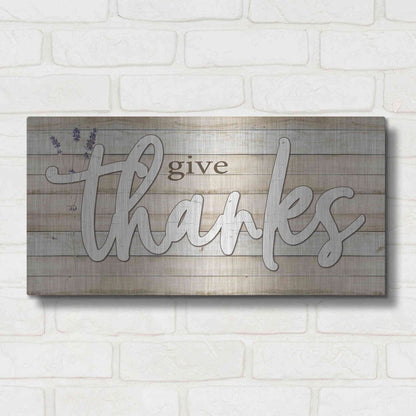 Luxe Metal Art 'Give Thanks' by Susie Boyer, Metal Wall Art,24x12