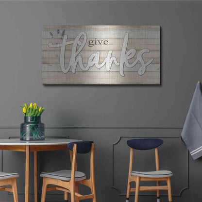 Luxe Metal Art 'Give Thanks' by Susie Boyer, Metal Wall Art,48x24