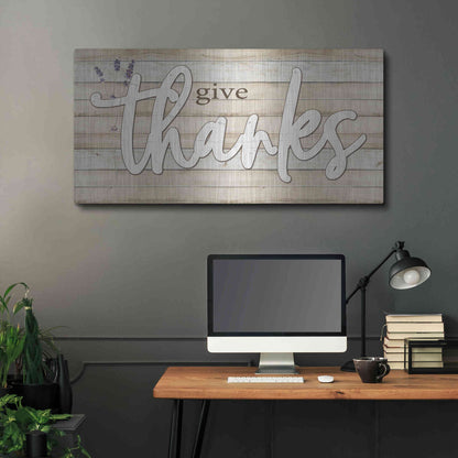 Luxe Metal Art 'Give Thanks' by Susie Boyer, Metal Wall Art,48x24