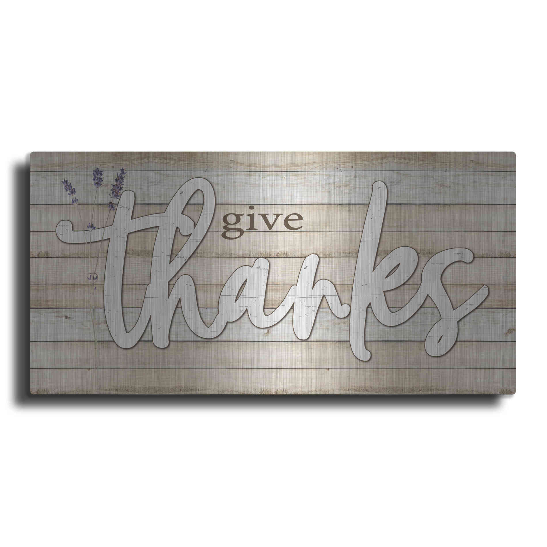 Luxe Metal Art 'Give Thanks' by Susie Boyer, Metal Wall Art