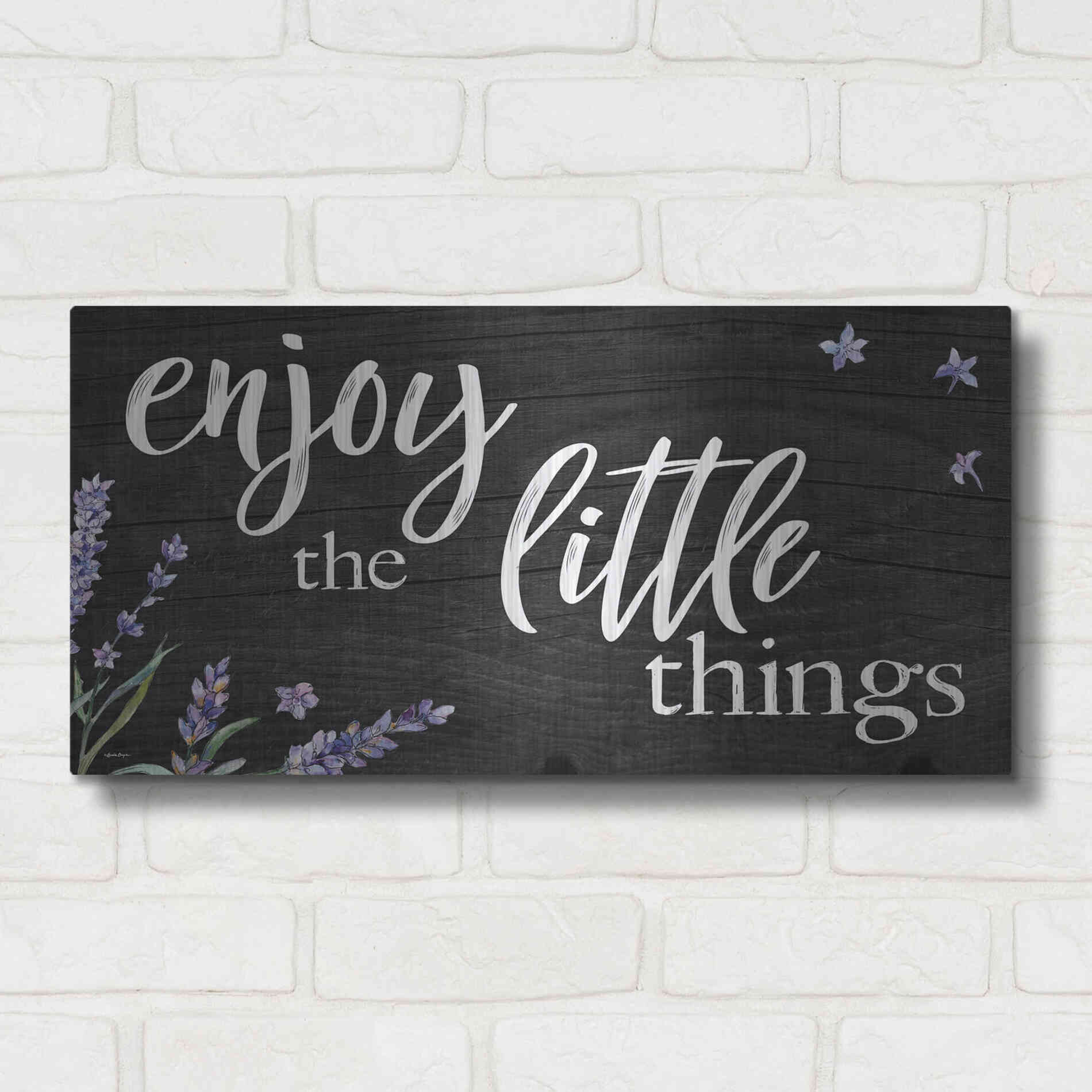 Luxe Metal Art 'Enjoy the Little Things  ' by Susie Boyer, Metal Wall Art,24x12