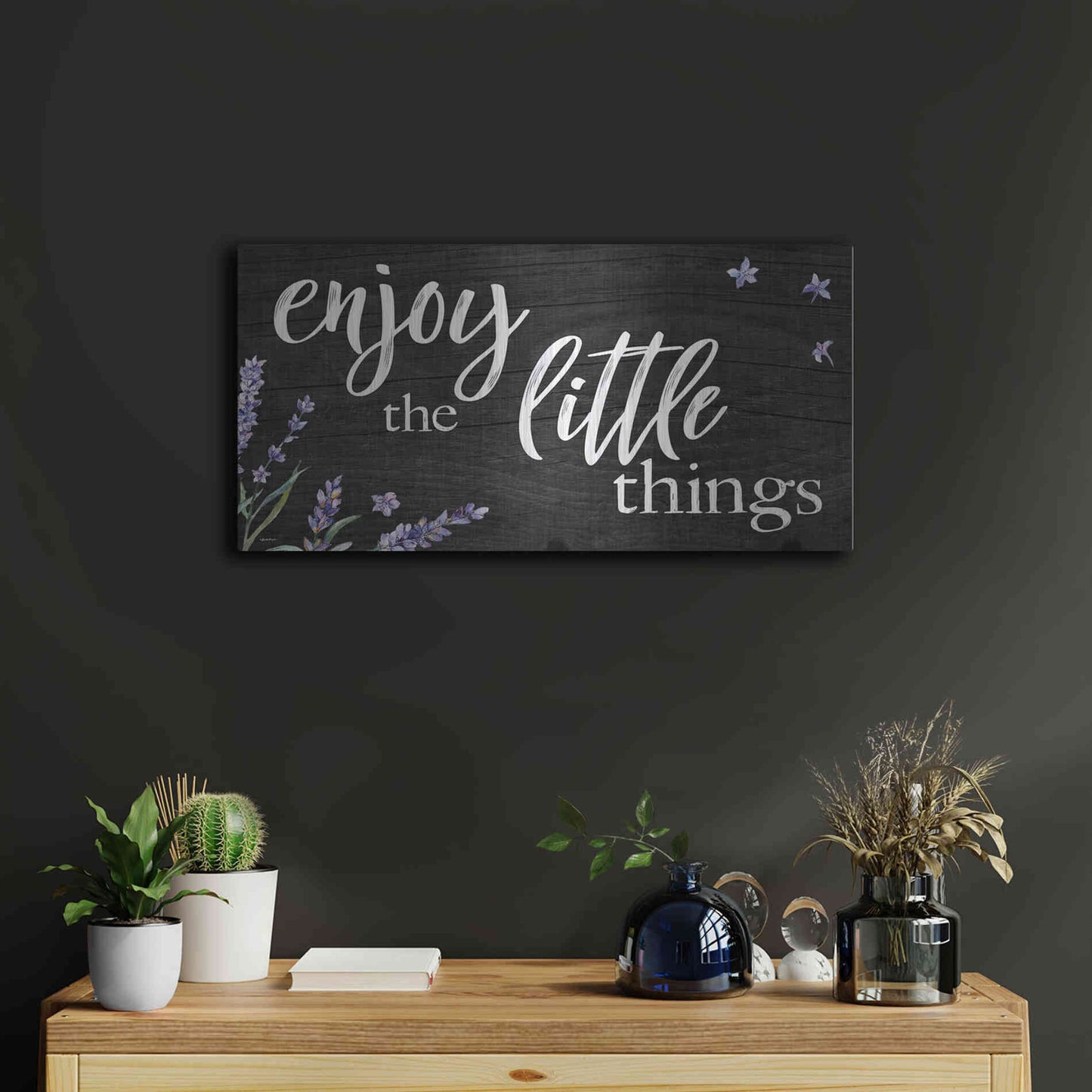 Luxe Metal Art 'Enjoy the Little Things  ' by Susie Boyer, Metal Wall Art,24x12