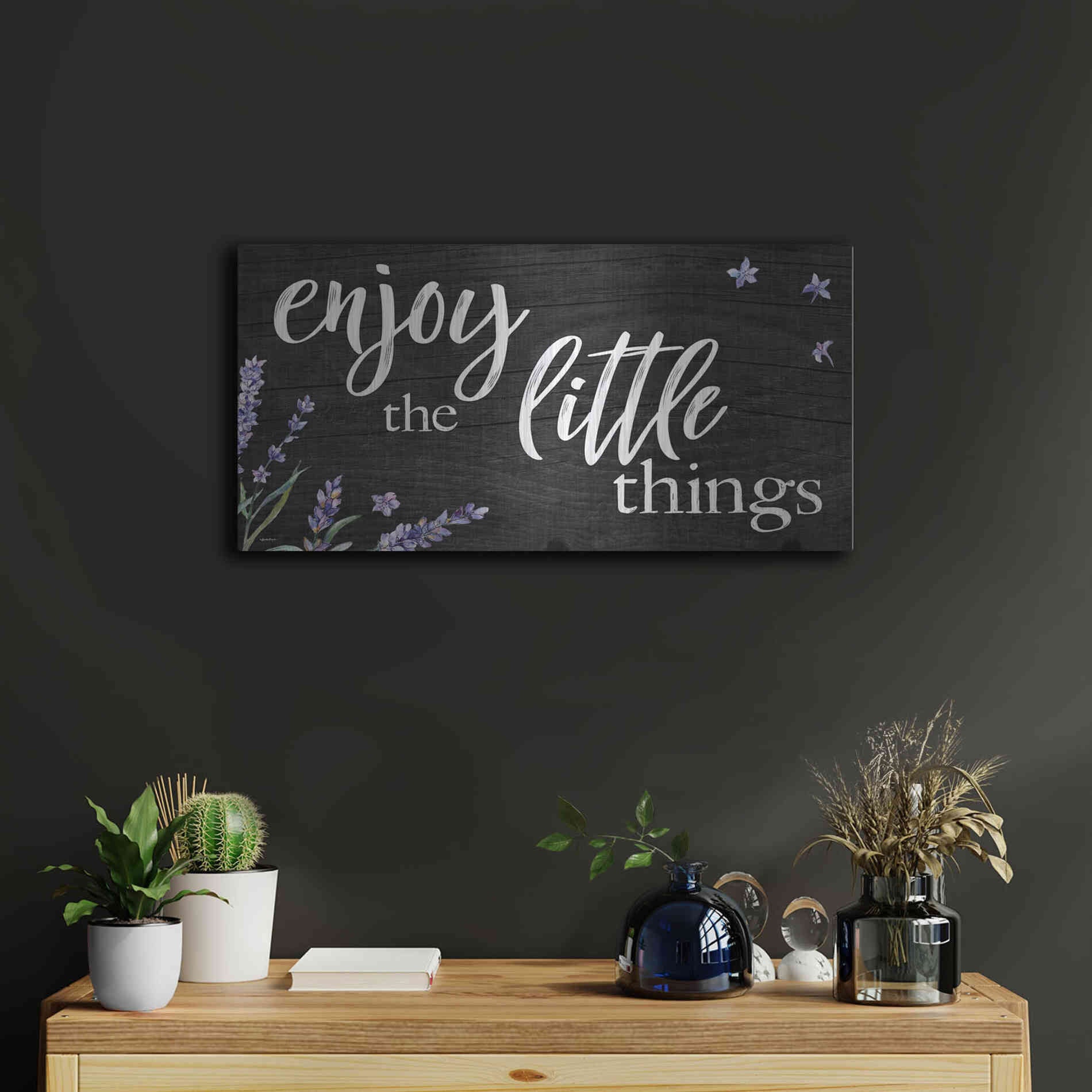 Luxe Metal Art 'Enjoy the Little Things  ' by Susie Boyer, Metal Wall Art,24x12