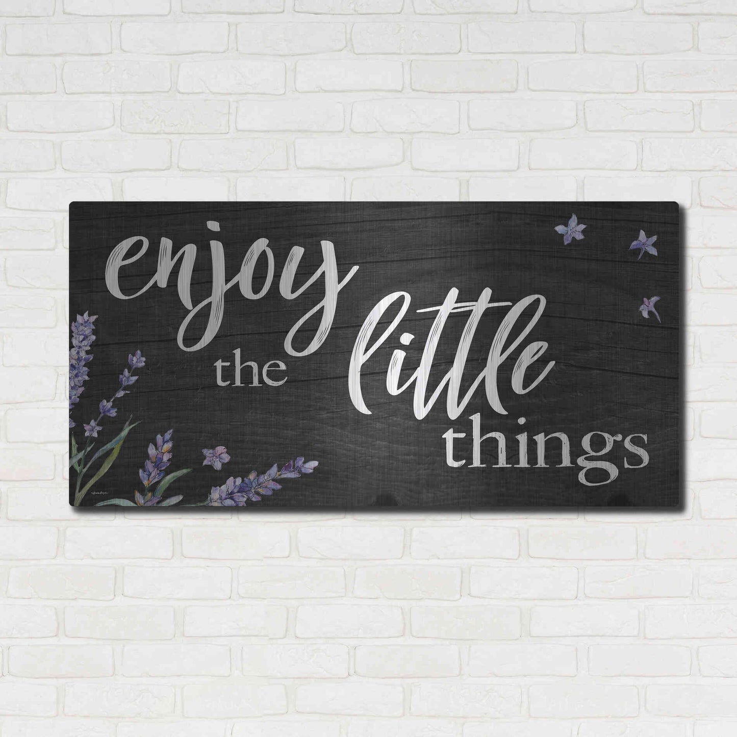 Luxe Metal Art 'Enjoy the Little Things  ' by Susie Boyer, Metal Wall Art,48x24