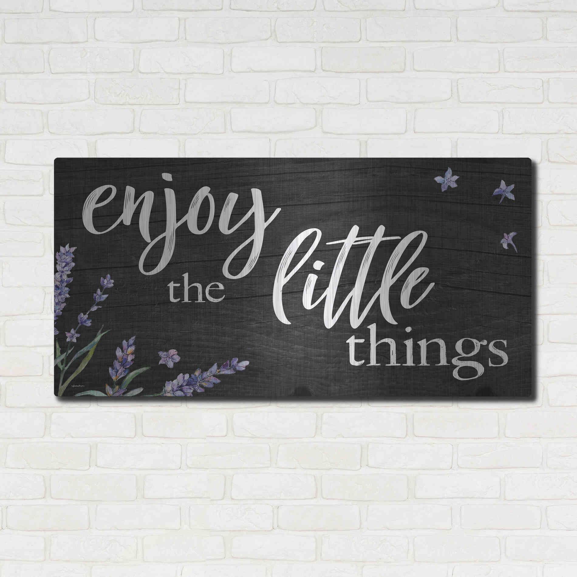 Luxe Metal Art 'Enjoy the Little Things  ' by Susie Boyer, Metal Wall Art,48x24