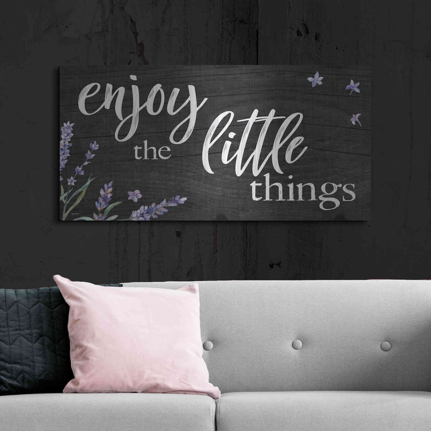 Luxe Metal Art 'Enjoy the Little Things  ' by Susie Boyer, Metal Wall Art,48x24