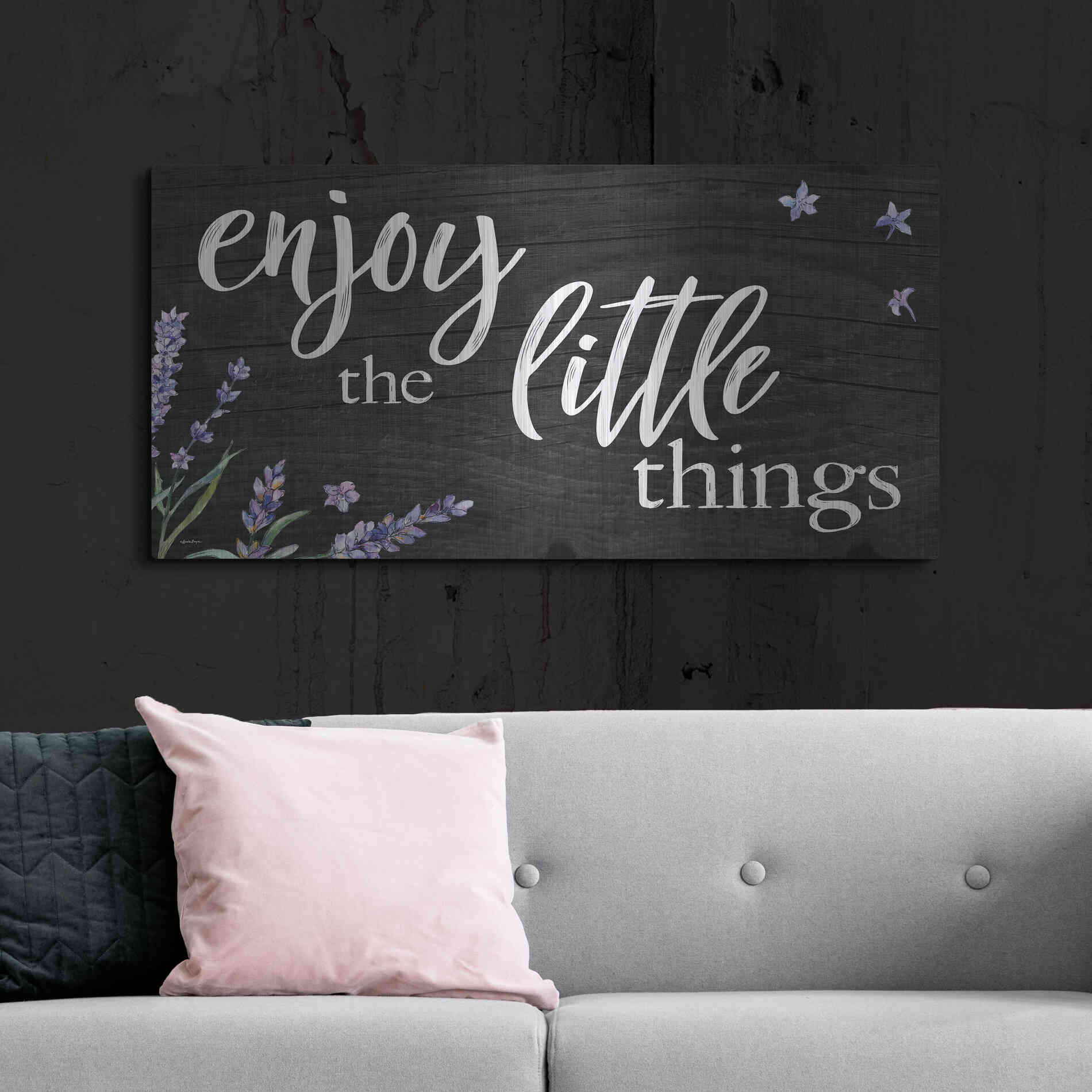 Luxe Metal Art 'Enjoy the Little Things  ' by Susie Boyer, Metal Wall Art,48x24