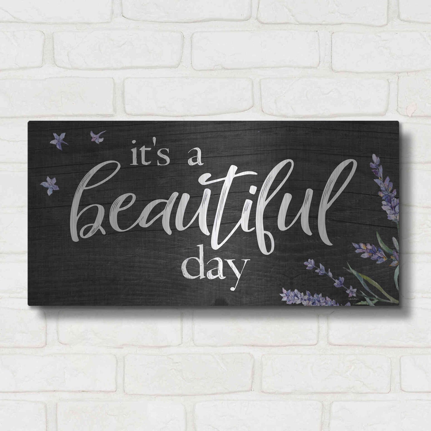Luxe Metal Art 'It's a Beautiful Day    ' by Susie Boyer, Metal Wall Art,24x12