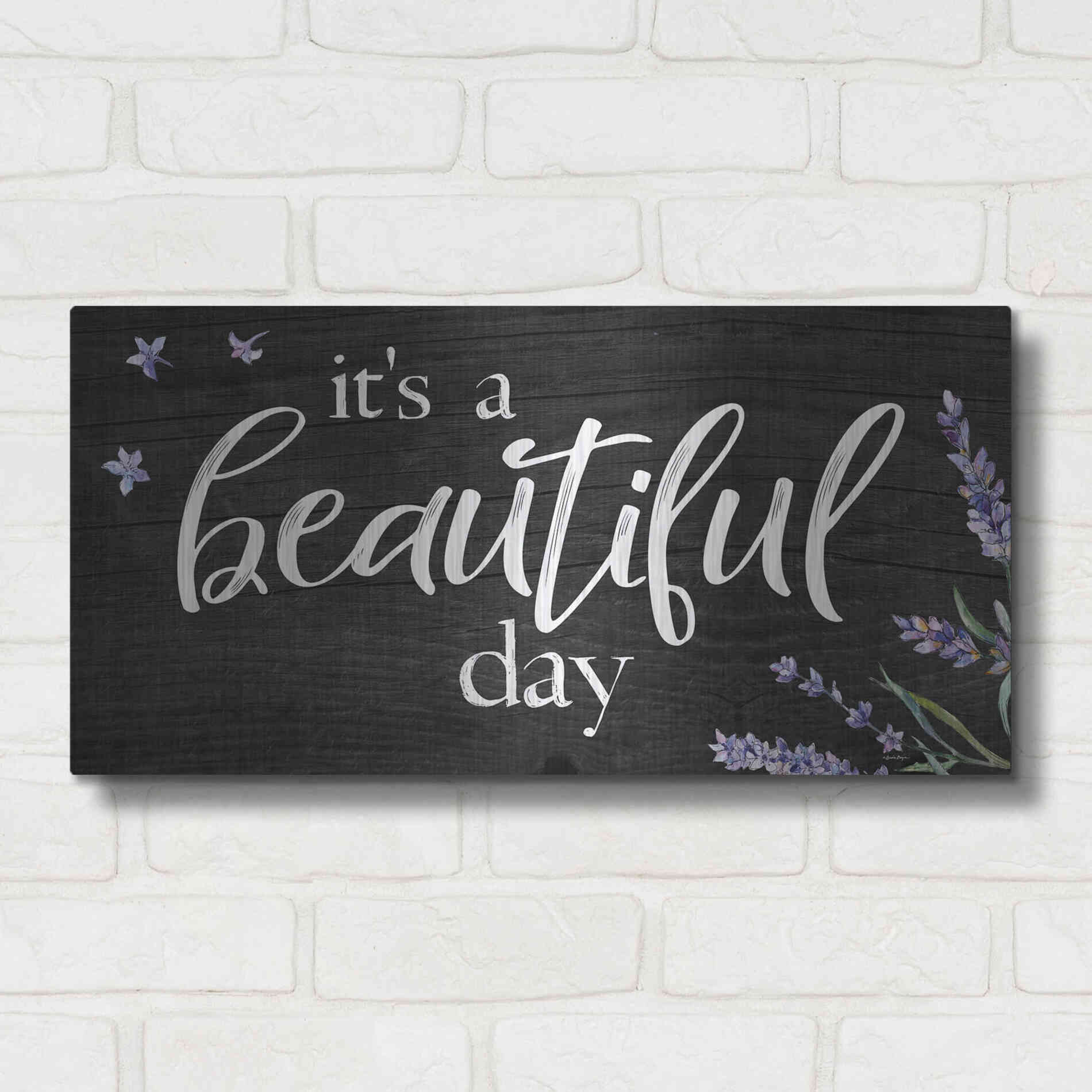 Luxe Metal Art 'It's a Beautiful Day    ' by Susie Boyer, Metal Wall Art,24x12