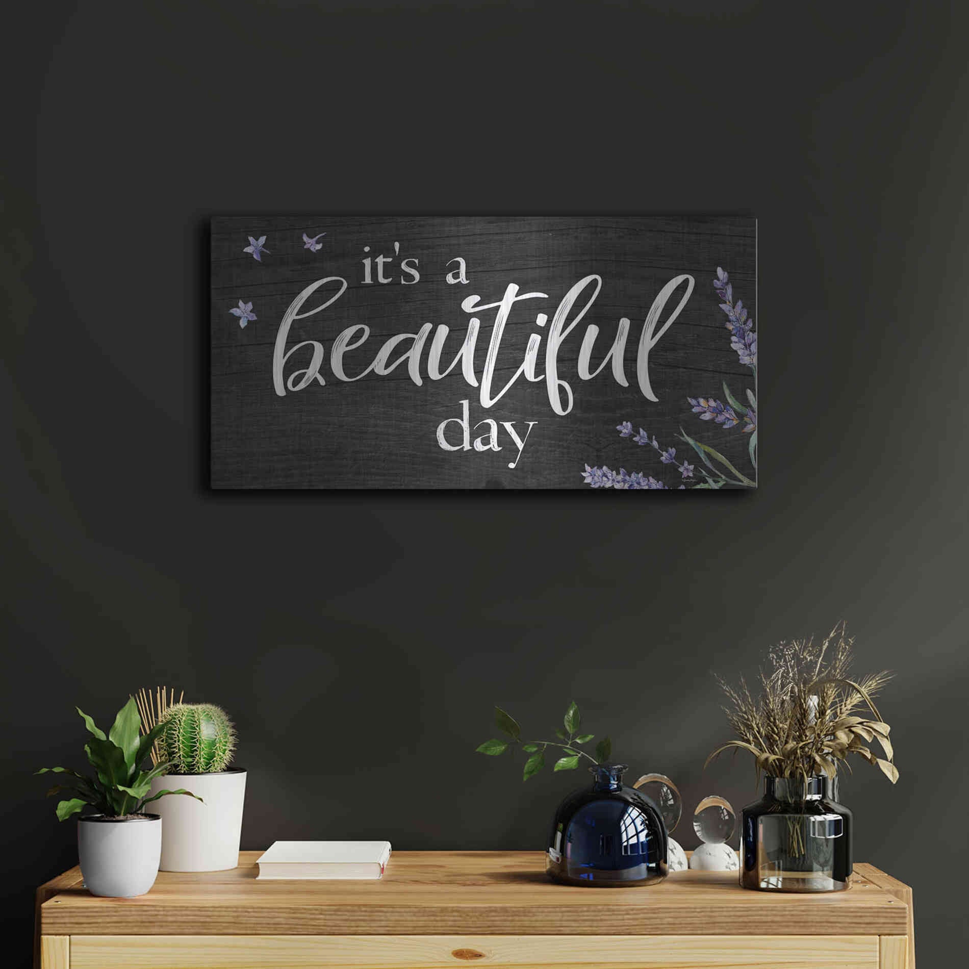 Luxe Metal Art 'It's a Beautiful Day    ' by Susie Boyer, Metal Wall Art,24x12