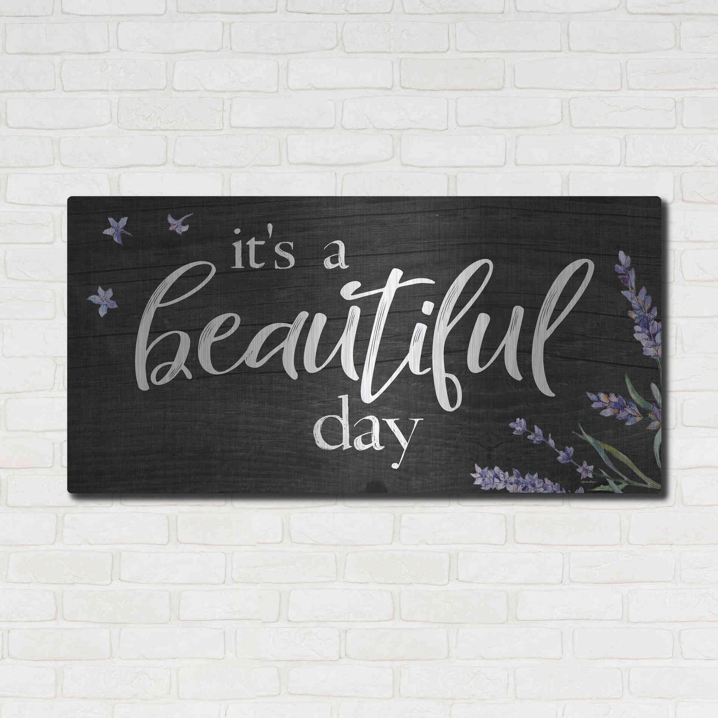 Luxe Metal Art 'It's a Beautiful Day    ' by Susie Boyer, Metal Wall Art,48x24
