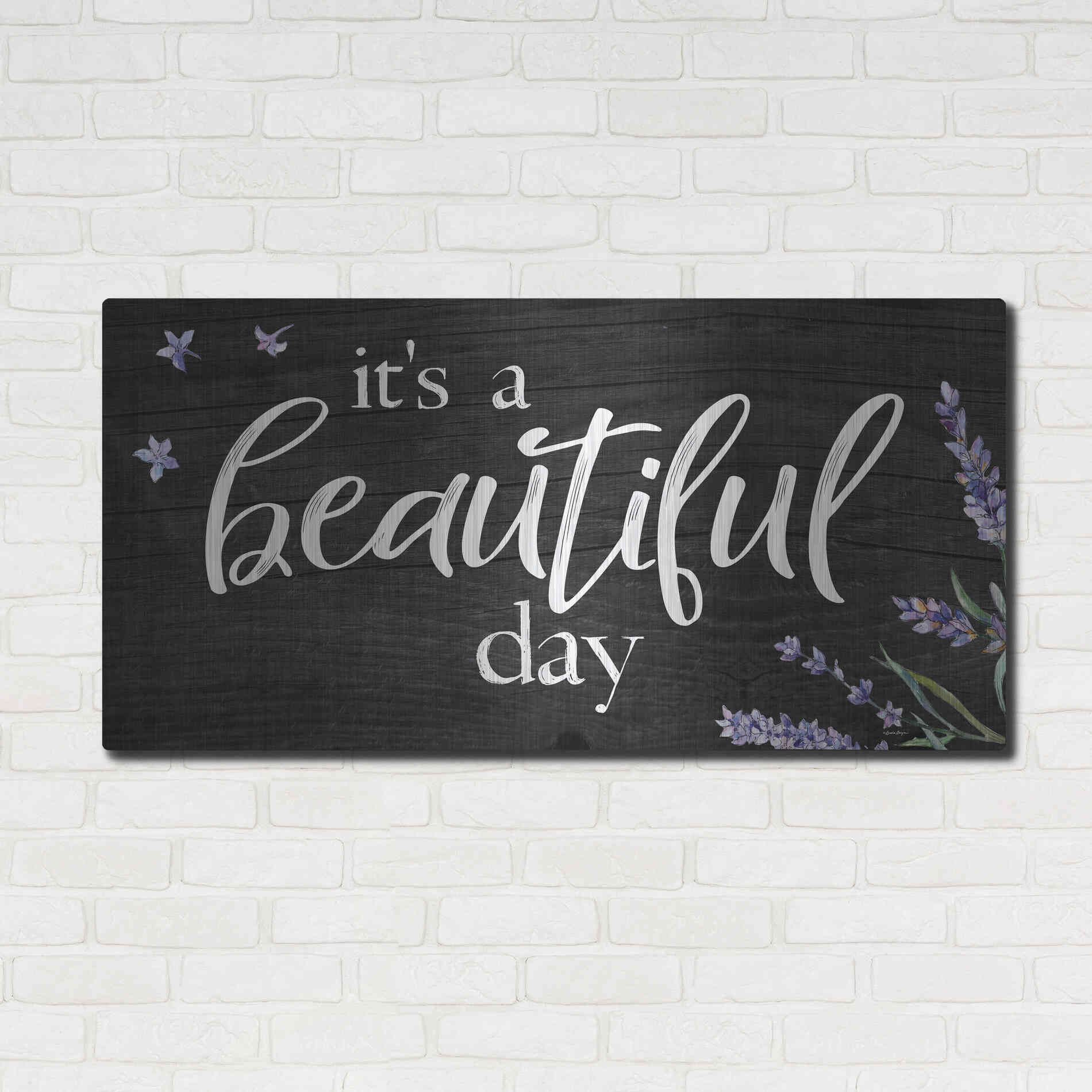 Luxe Metal Art 'It's a Beautiful Day    ' by Susie Boyer, Metal Wall Art,48x24