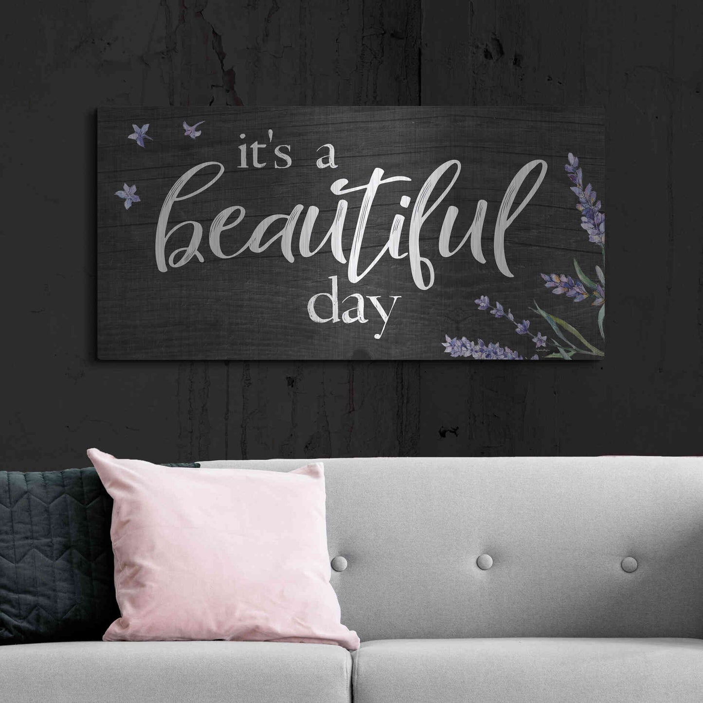 Luxe Metal Art 'It's a Beautiful Day    ' by Susie Boyer, Metal Wall Art,48x24
