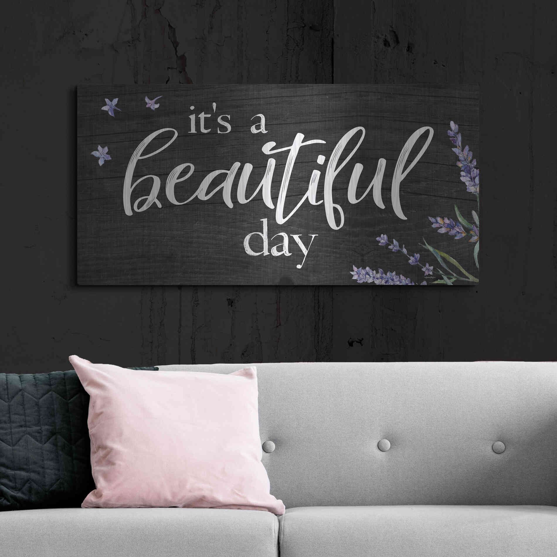 Luxe Metal Art 'It's a Beautiful Day    ' by Susie Boyer, Metal Wall Art,48x24