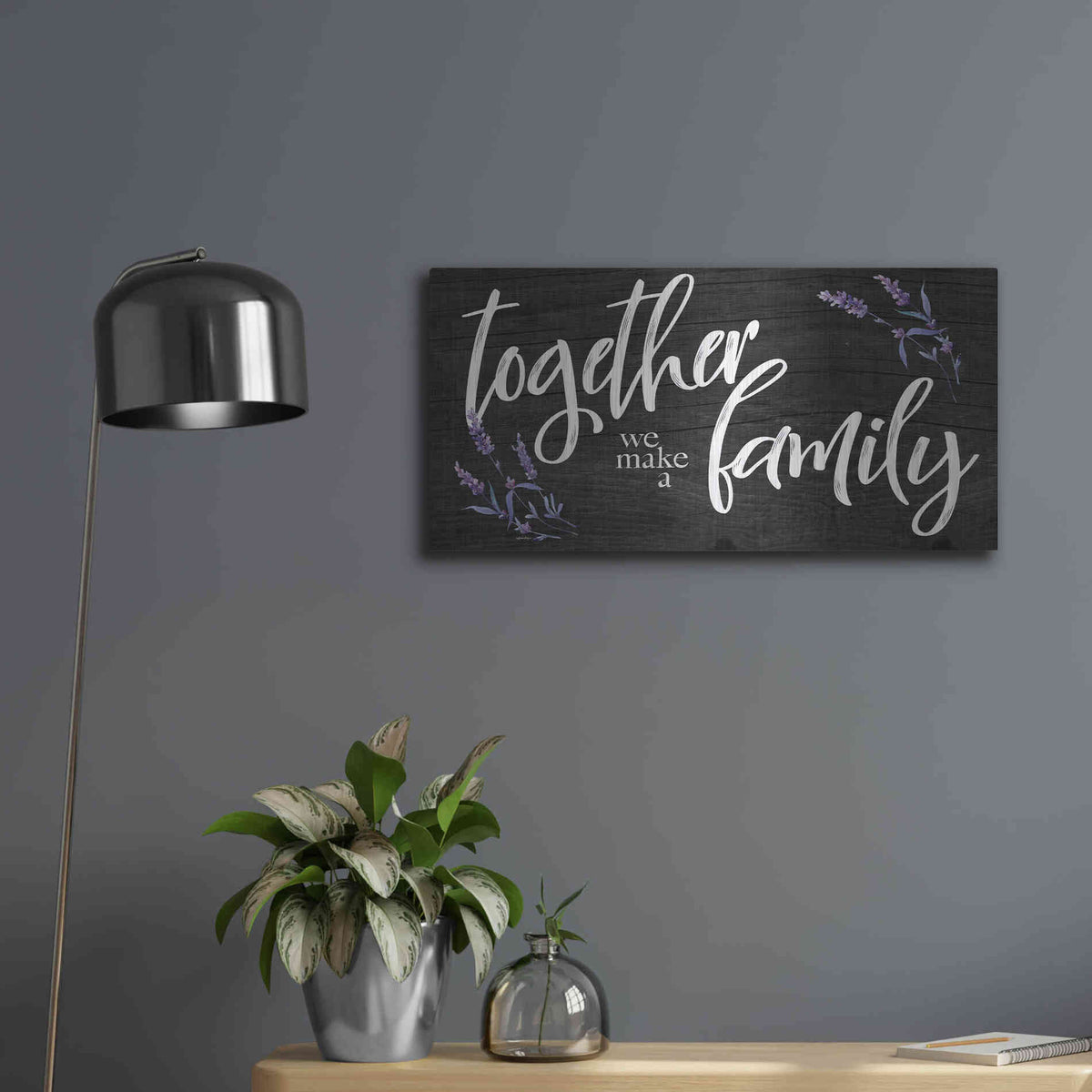 Luxe Metal Art 'Together We Make a Family     ' by Susie Boyer, Metal Wall Art,24x12