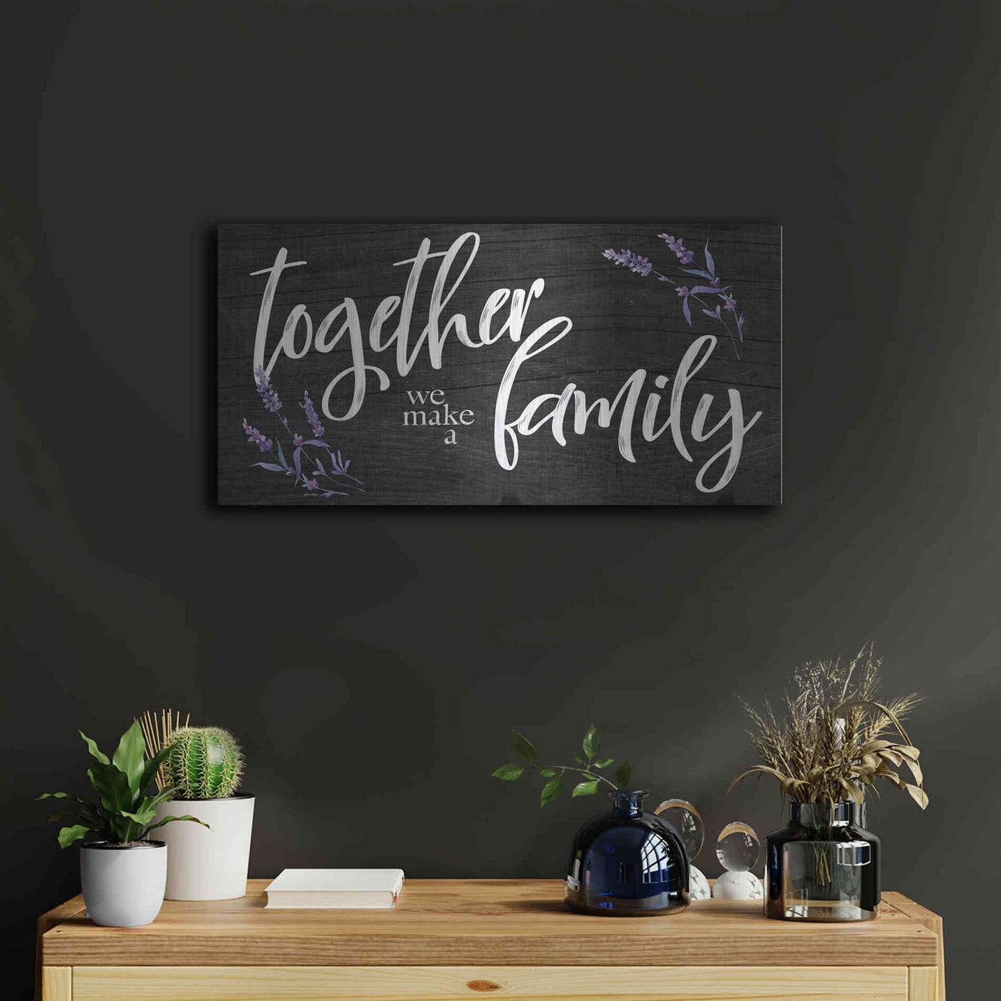 Luxe Metal Art 'Together We Make a Family     ' by Susie Boyer, Metal Wall Art,24x12