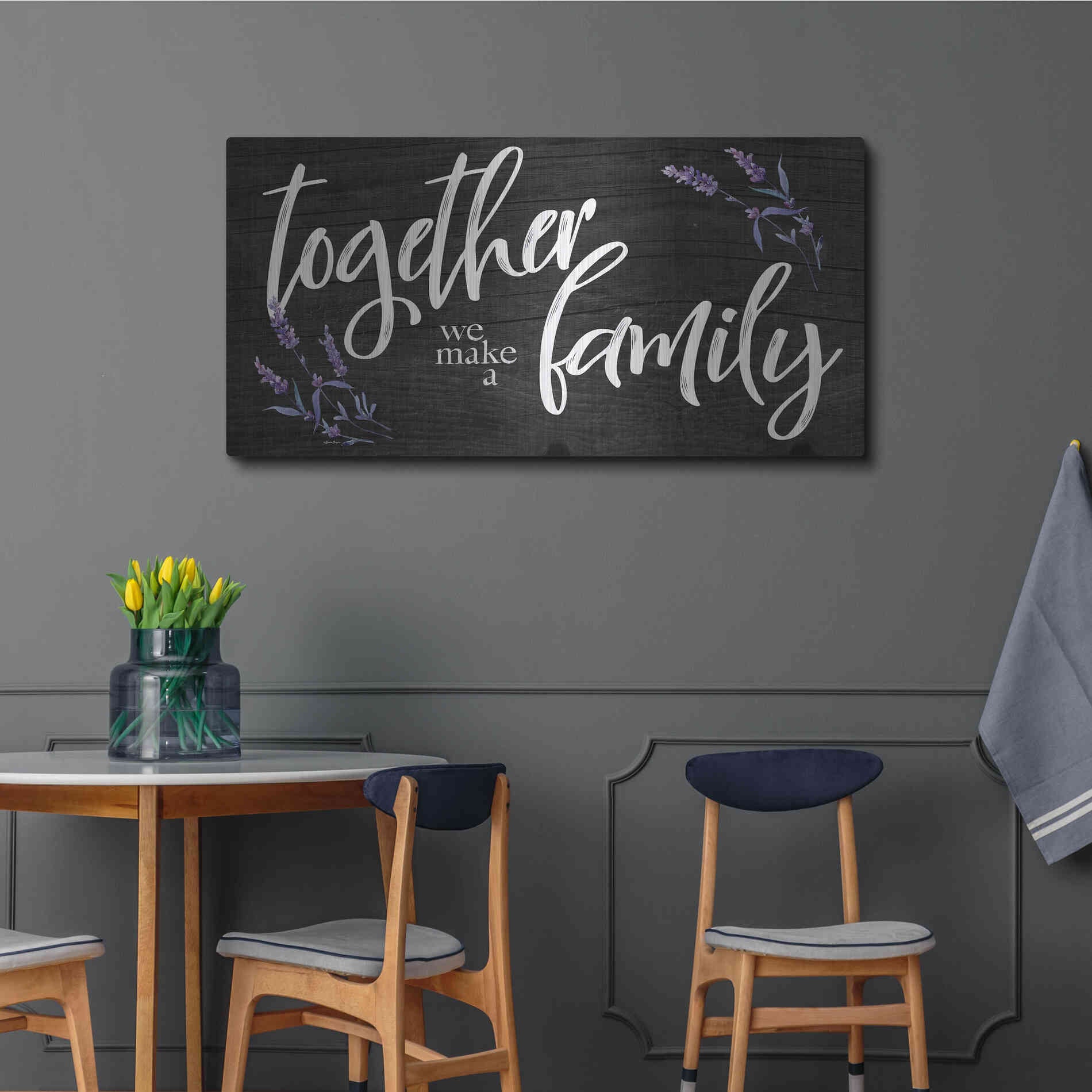 Luxe Metal Art 'Together We Make a Family     ' by Susie Boyer, Metal Wall Art,48x24