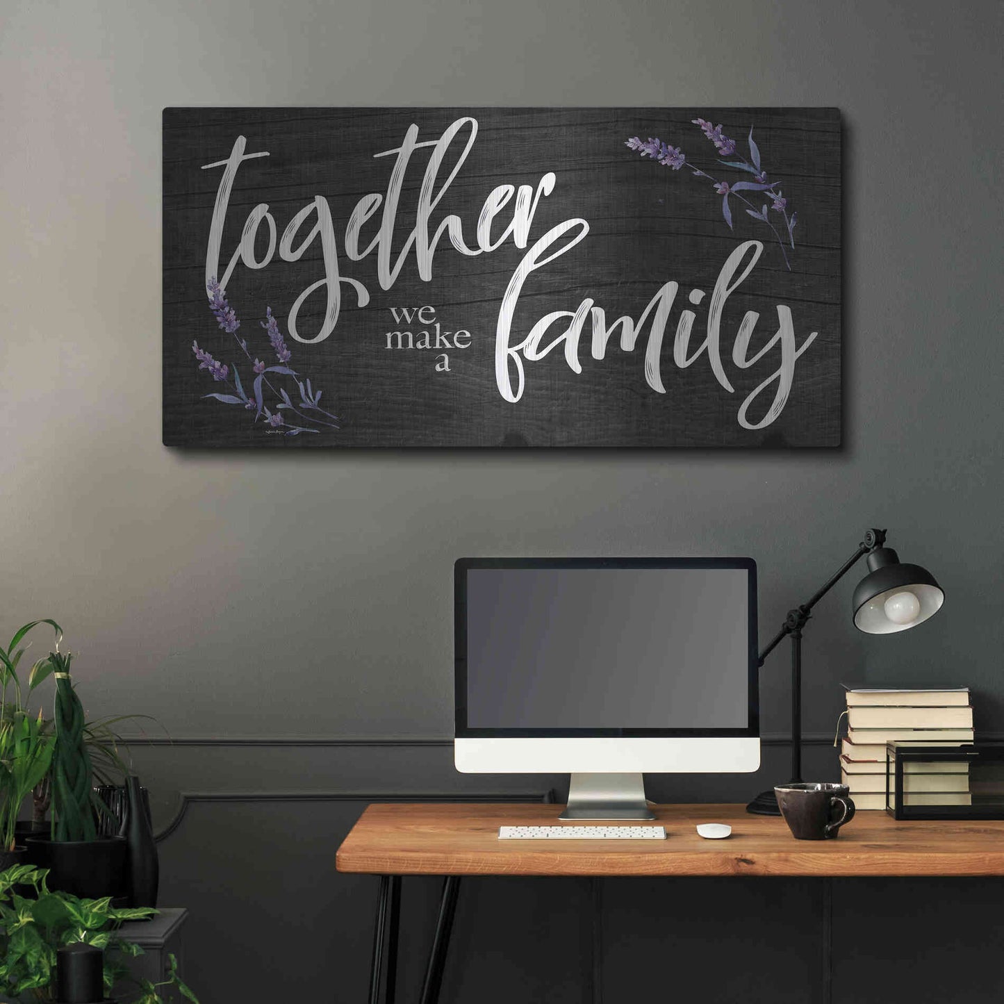 Luxe Metal Art 'Together We Make a Family     ' by Susie Boyer, Metal Wall Art,48x24