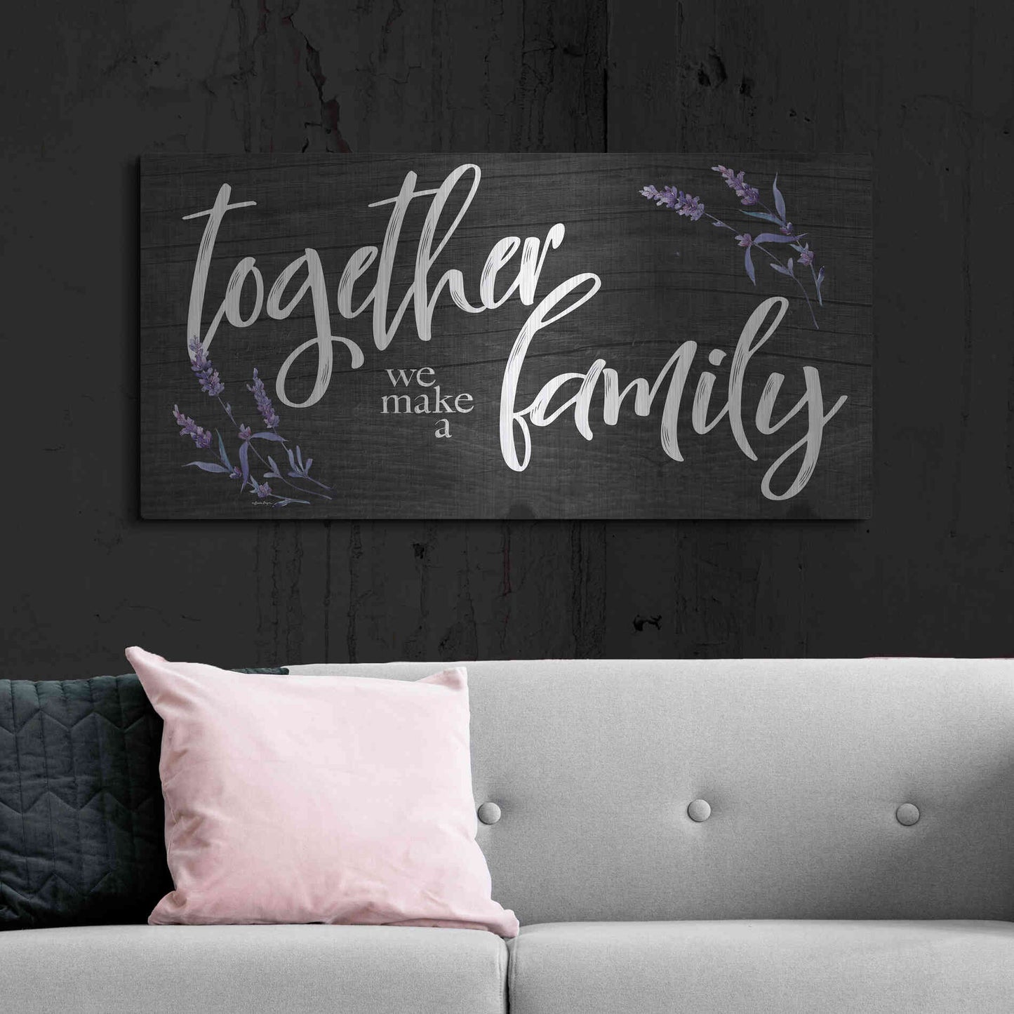 Luxe Metal Art 'Together We Make a Family     ' by Susie Boyer, Metal Wall Art,48x24