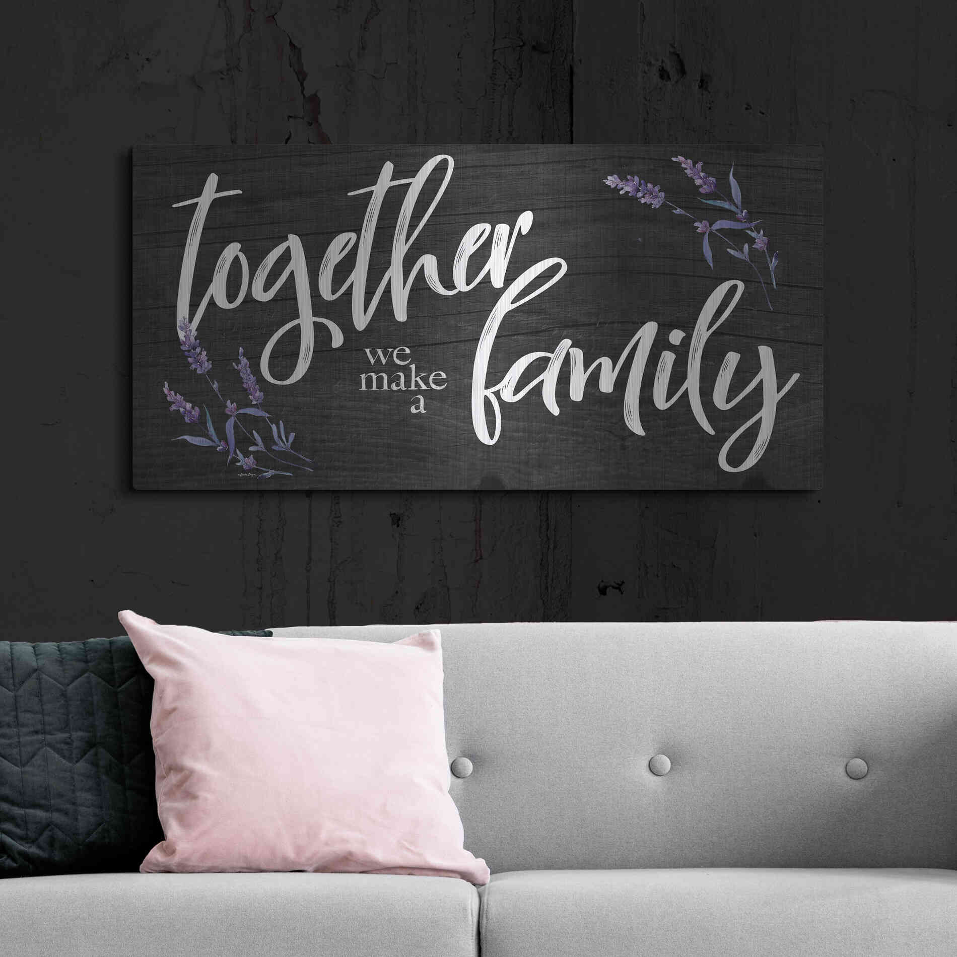 Luxe Metal Art 'Together We Make a Family     ' by Susie Boyer, Metal Wall Art,48x24