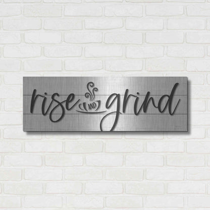 Luxe Metal Art 'Rise and Grind     ' by Susie Boyer, Metal Wall Art,36x12