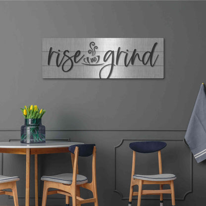 Luxe Metal Art 'Rise and Grind     ' by Susie Boyer, Metal Wall Art,48x16