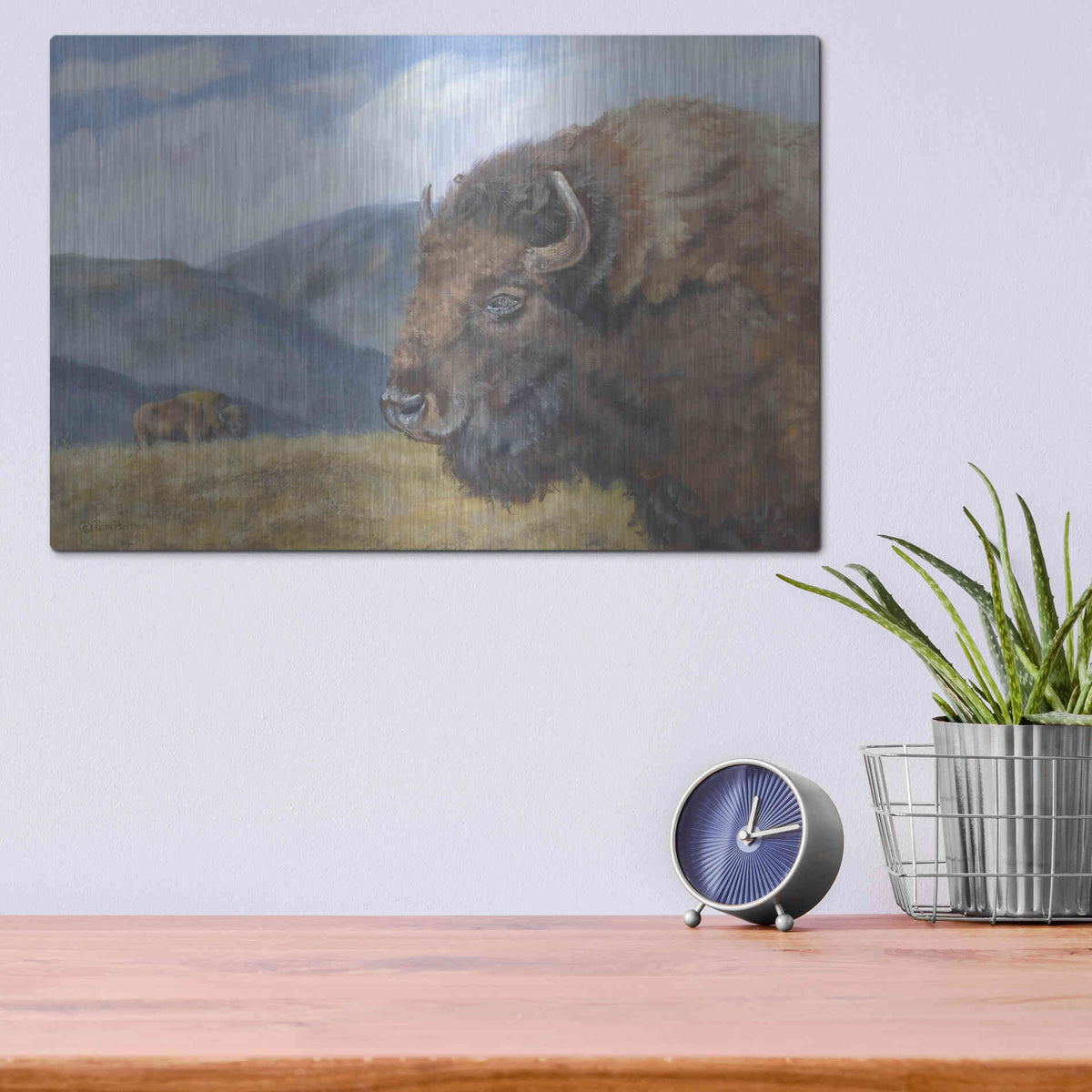 Luxe Metal Art 'Yellowstone Kings   ' by Pam Britton, Metal Wall Art,16x12