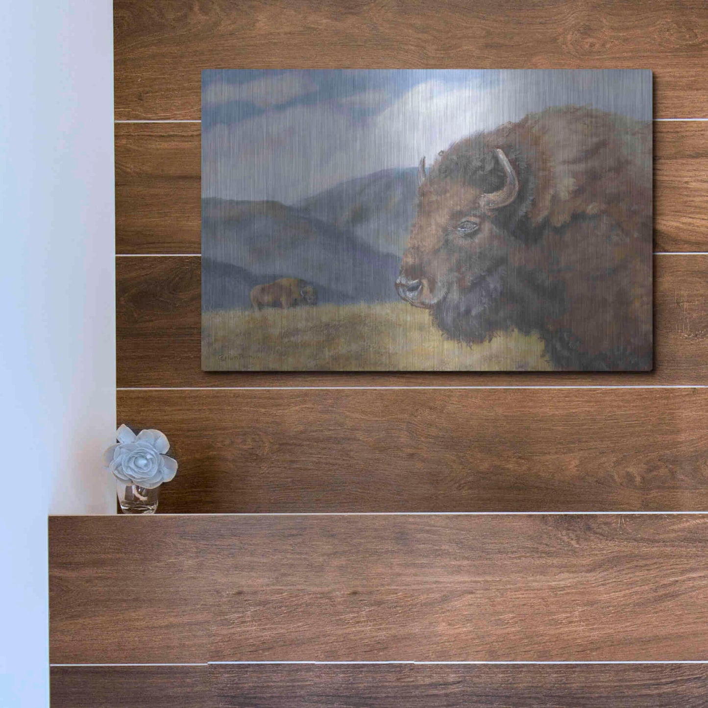 Luxe Metal Art 'Yellowstone Kings   ' by Pam Britton, Metal Wall Art,16x12