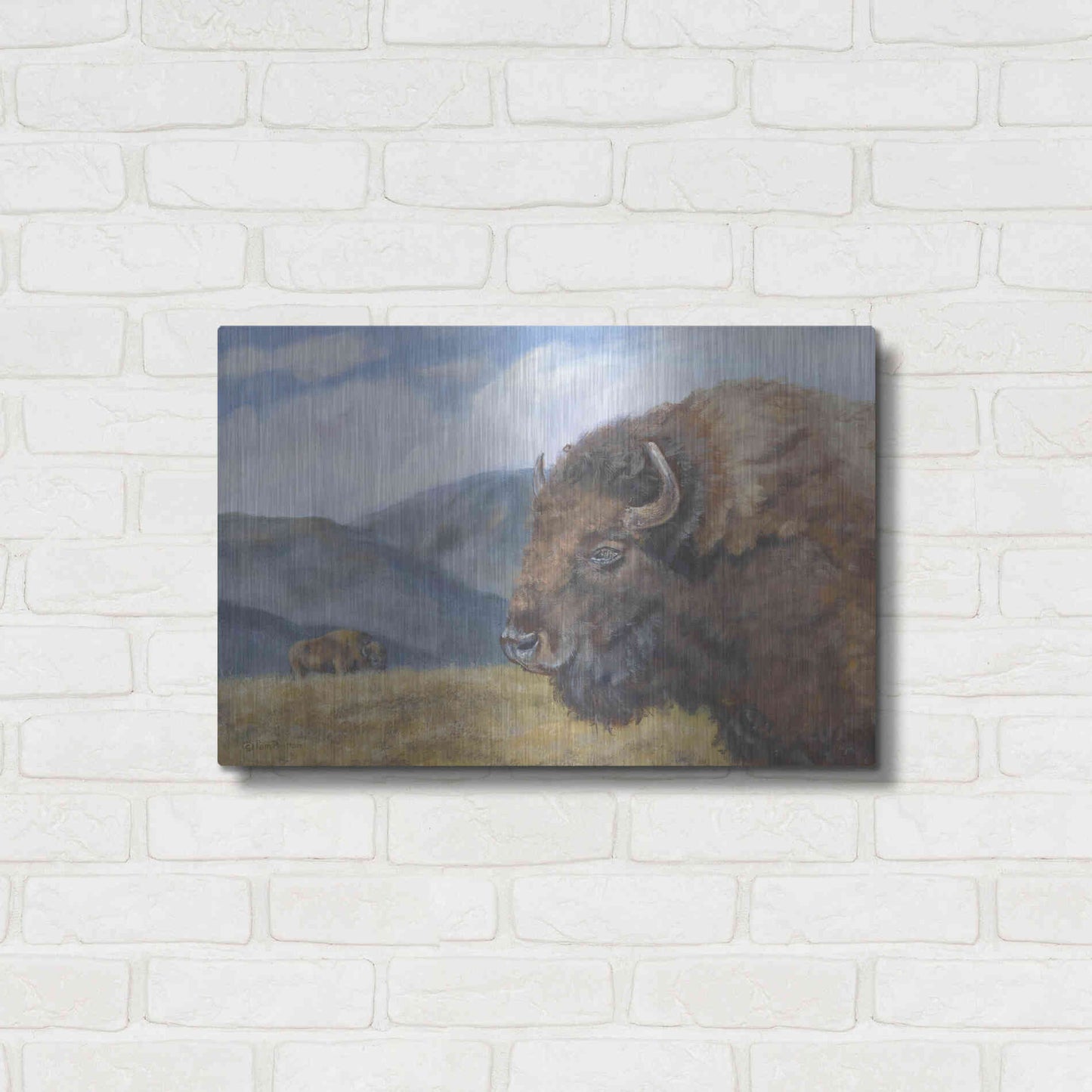 Luxe Metal Art 'Yellowstone Kings   ' by Pam Britton, Metal Wall Art,24x16